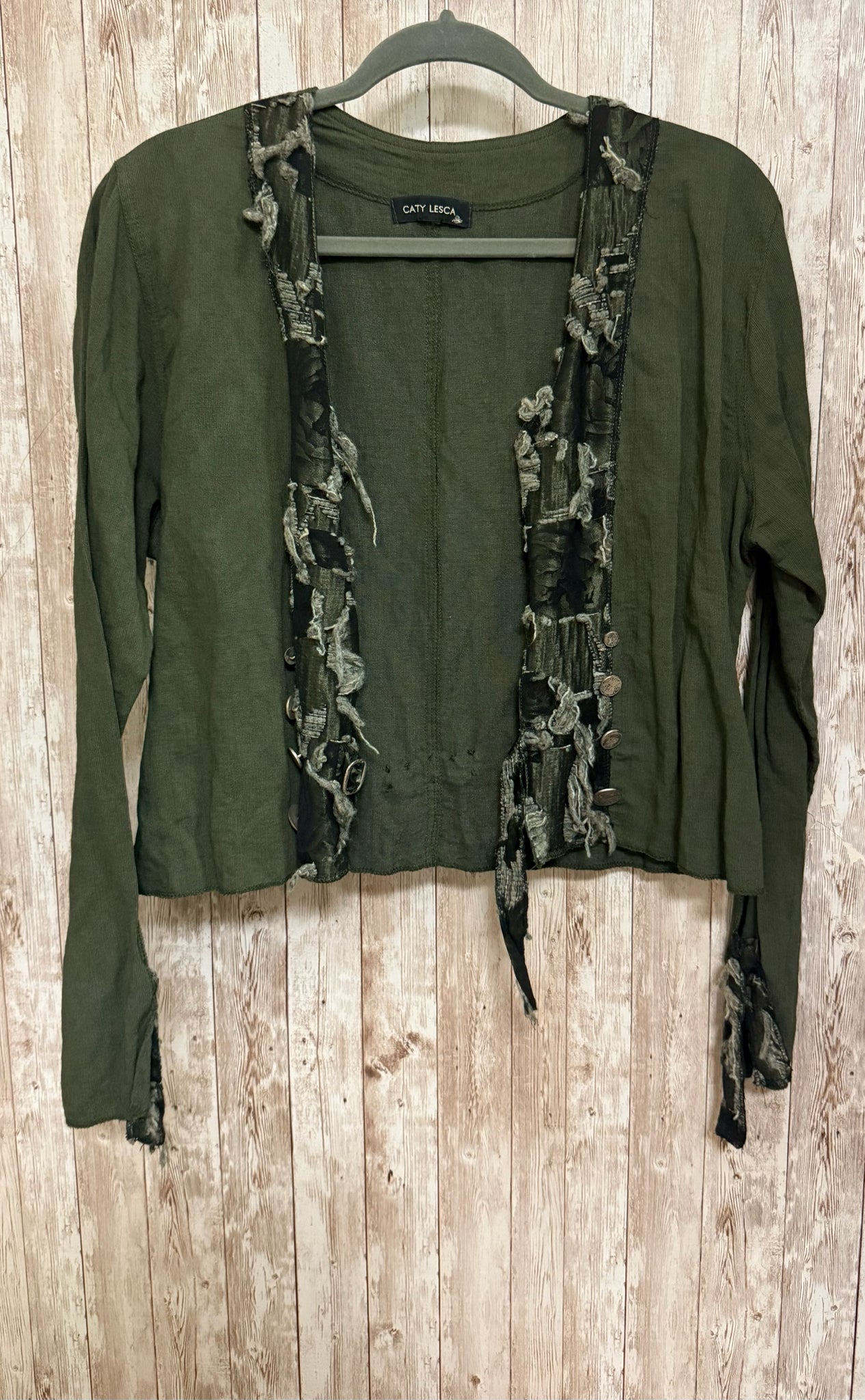 Size M CATY LESCA Olive 2 PC Top