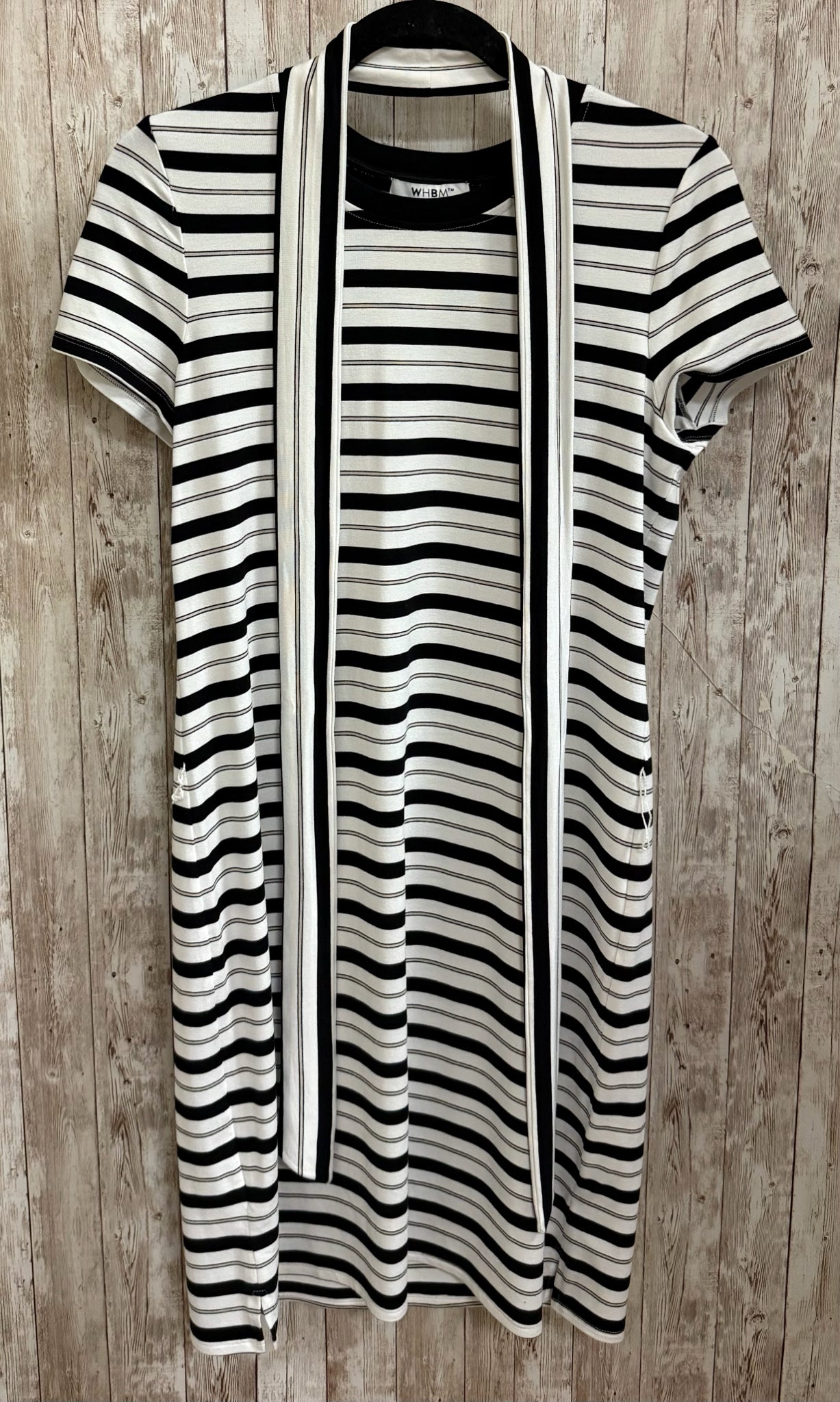 Size S WHITE HOUSE BLACK MRKT BLACK AND WHITE STRIPE Dress