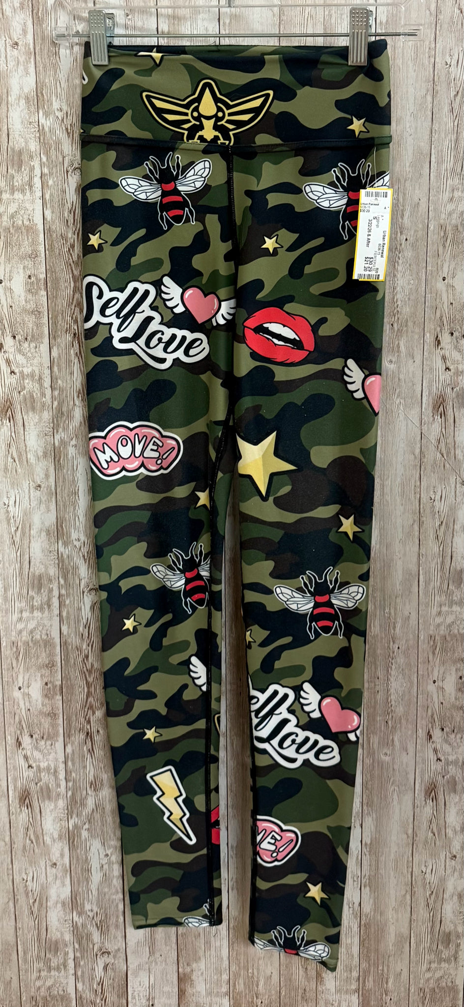 Size S FIERCEPULSE GREEN CAMO Leggings