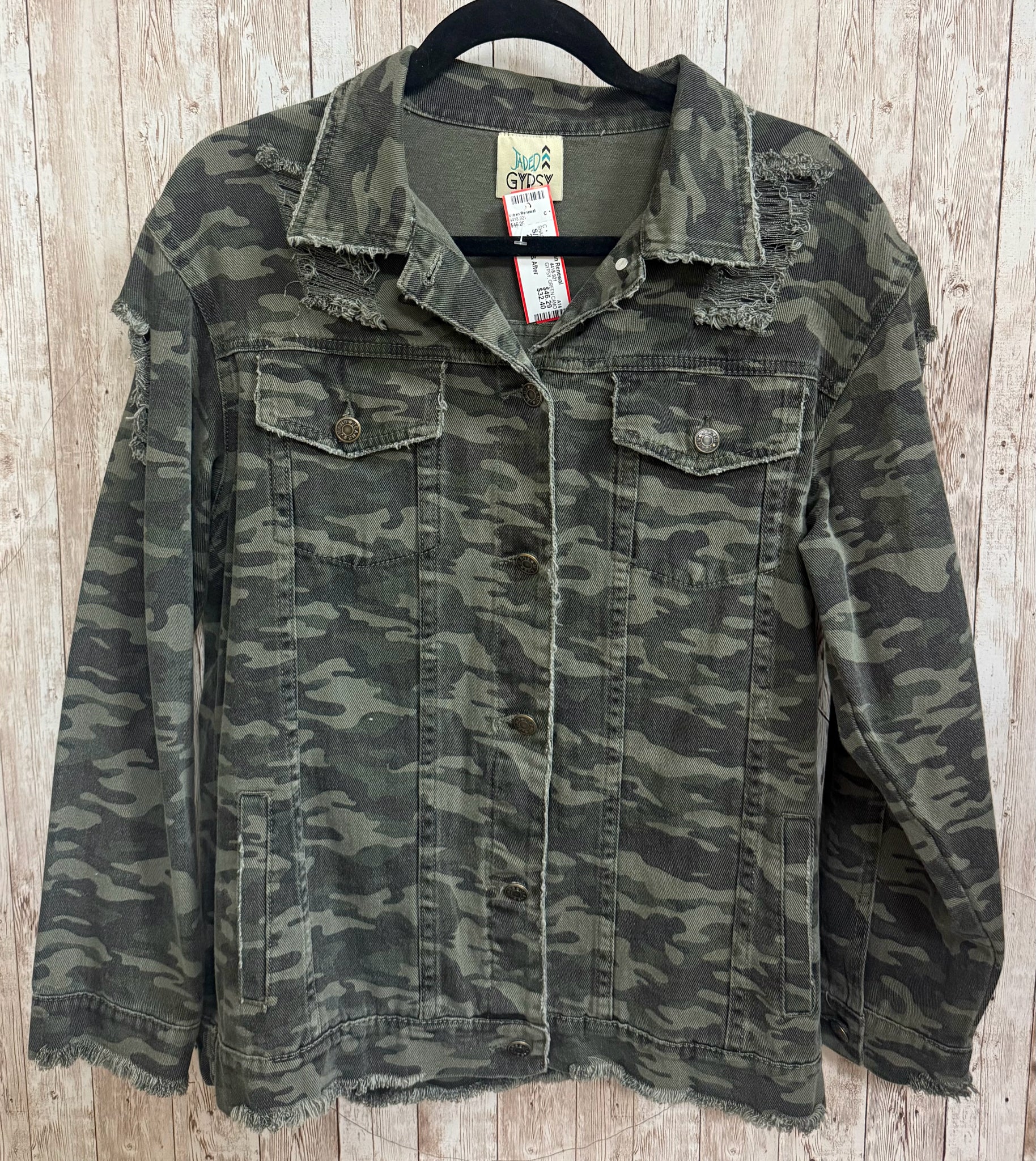 Size S/M GYPSY GREEN CAMO SHACKET