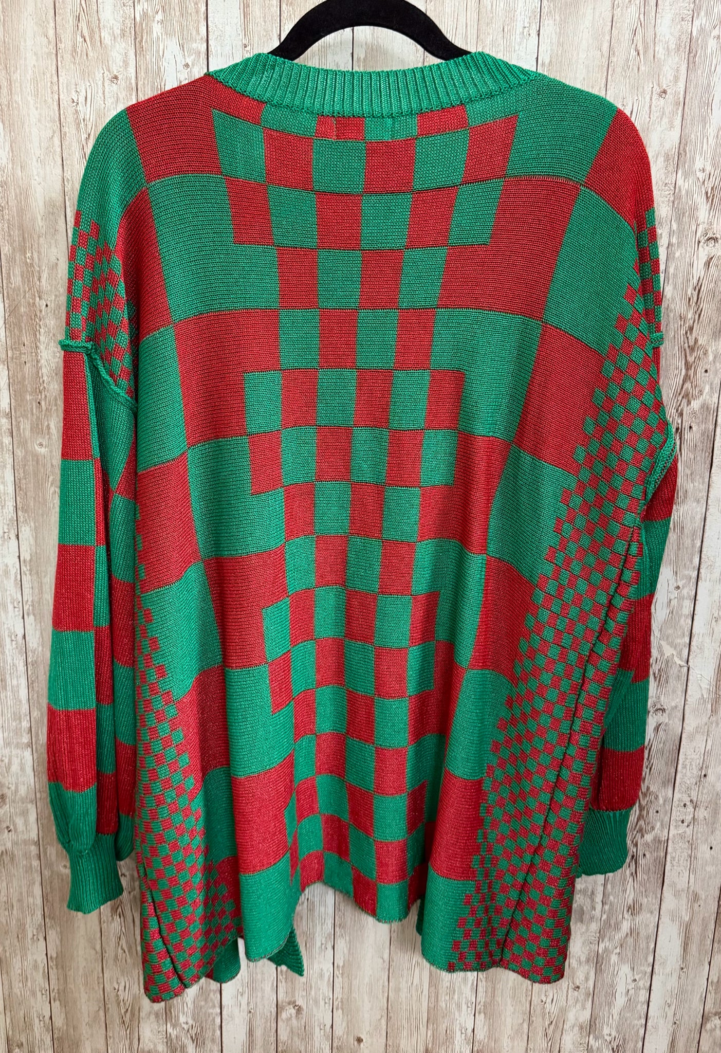 Size M ANNIEWEAR GREEN AND RED Cardigan