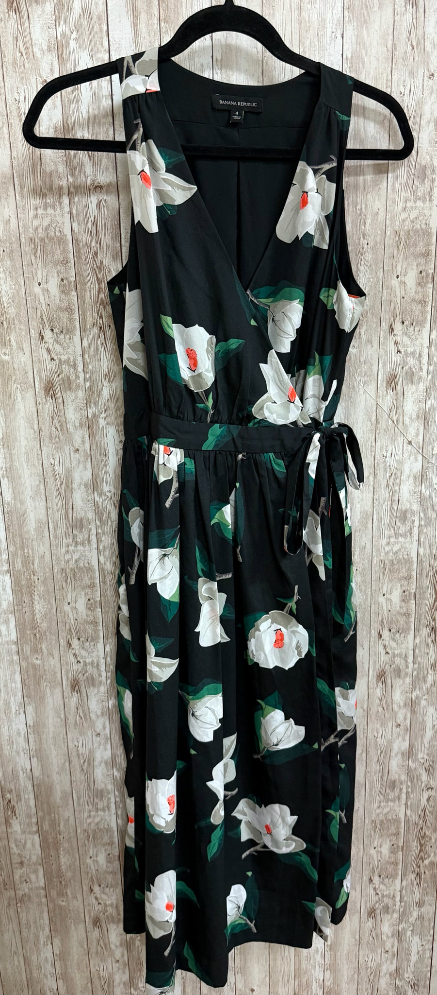 Size 4 BANANA REPUBLIC Black Print Dress
