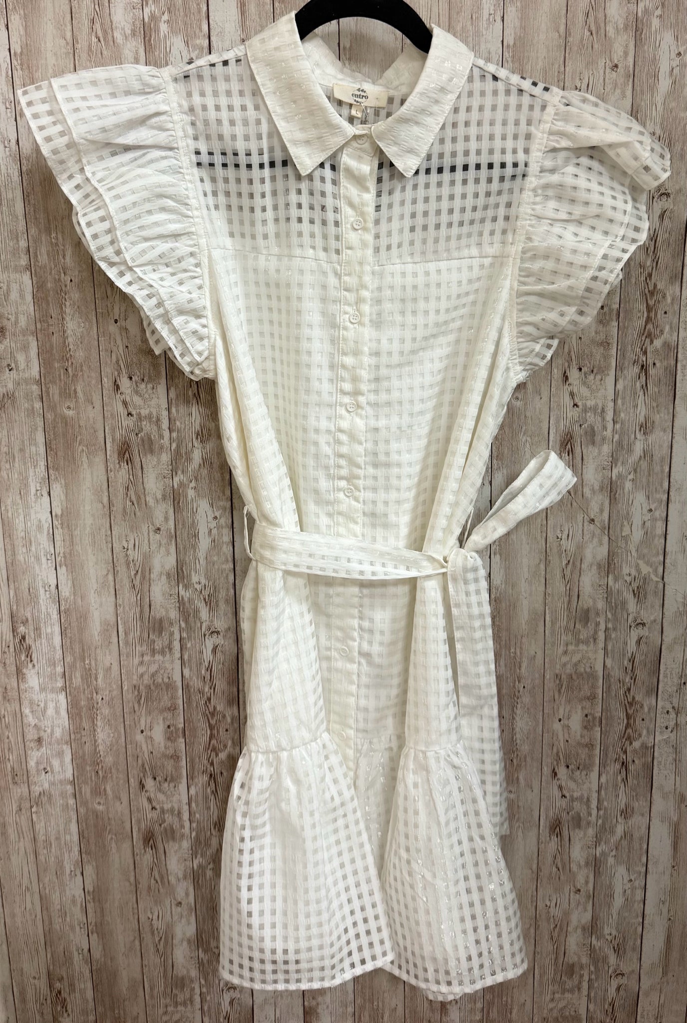 Size L ENTRO Cream Dress
