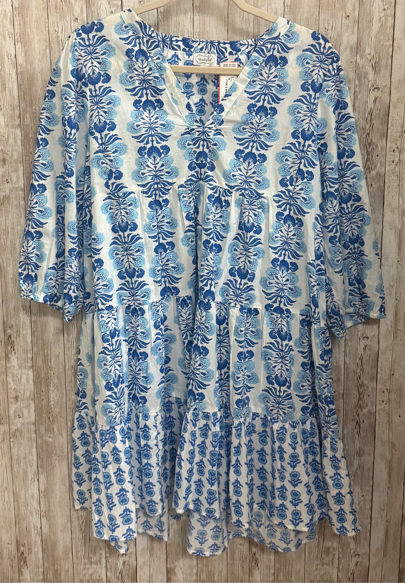 Size M MUDPIE BLUE & WHITE Dress