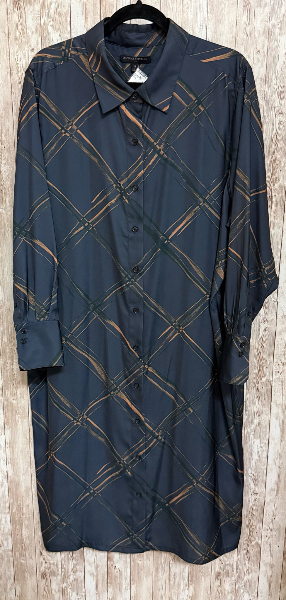 BANANA REPUBLIC Size XL Navy Print Dress