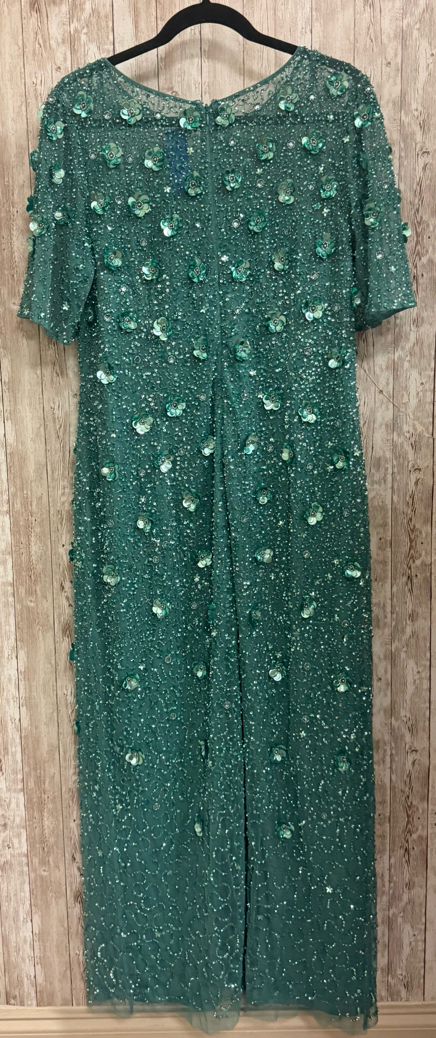 Size 14W ADRIANNA PAPELL GREEN SEQUIN Dress