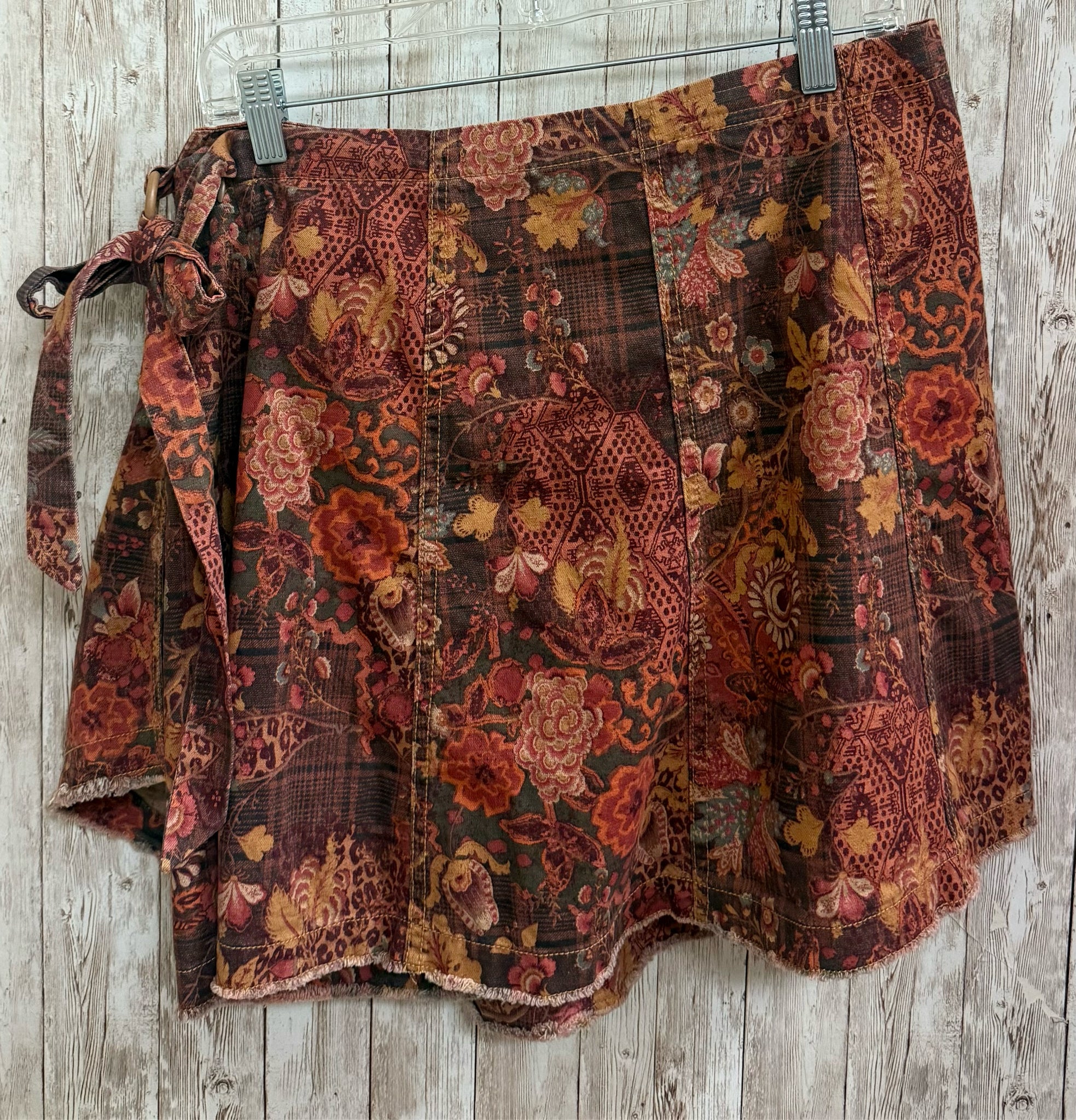 Size 14 ANTHROPOLOGIE RUST MULTI PRINT Skirt