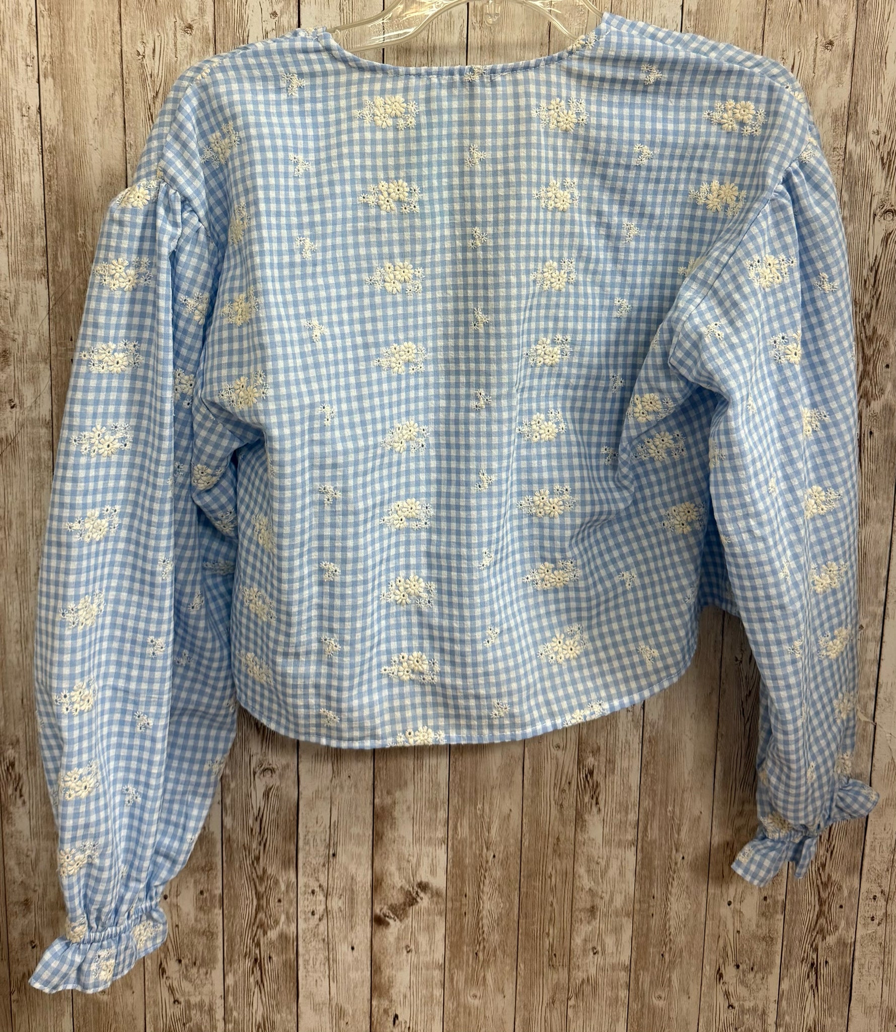 Size S LUSH BLUE PLAID Top