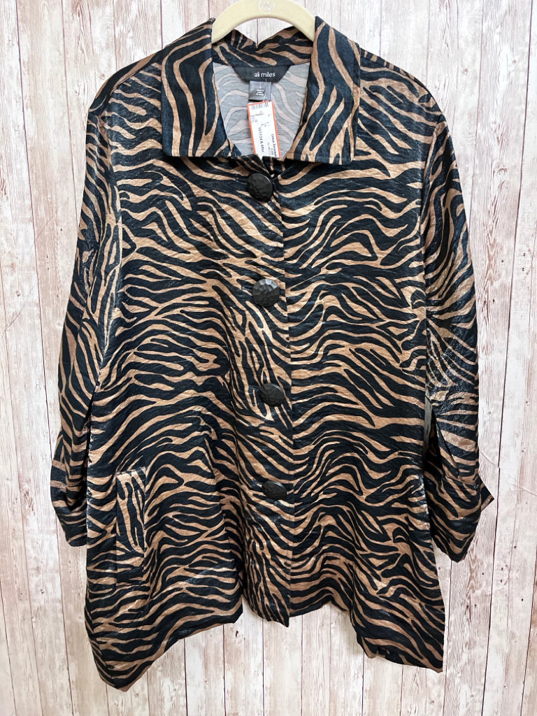 ALI MILES Size L BLACK AND BROWN Top
