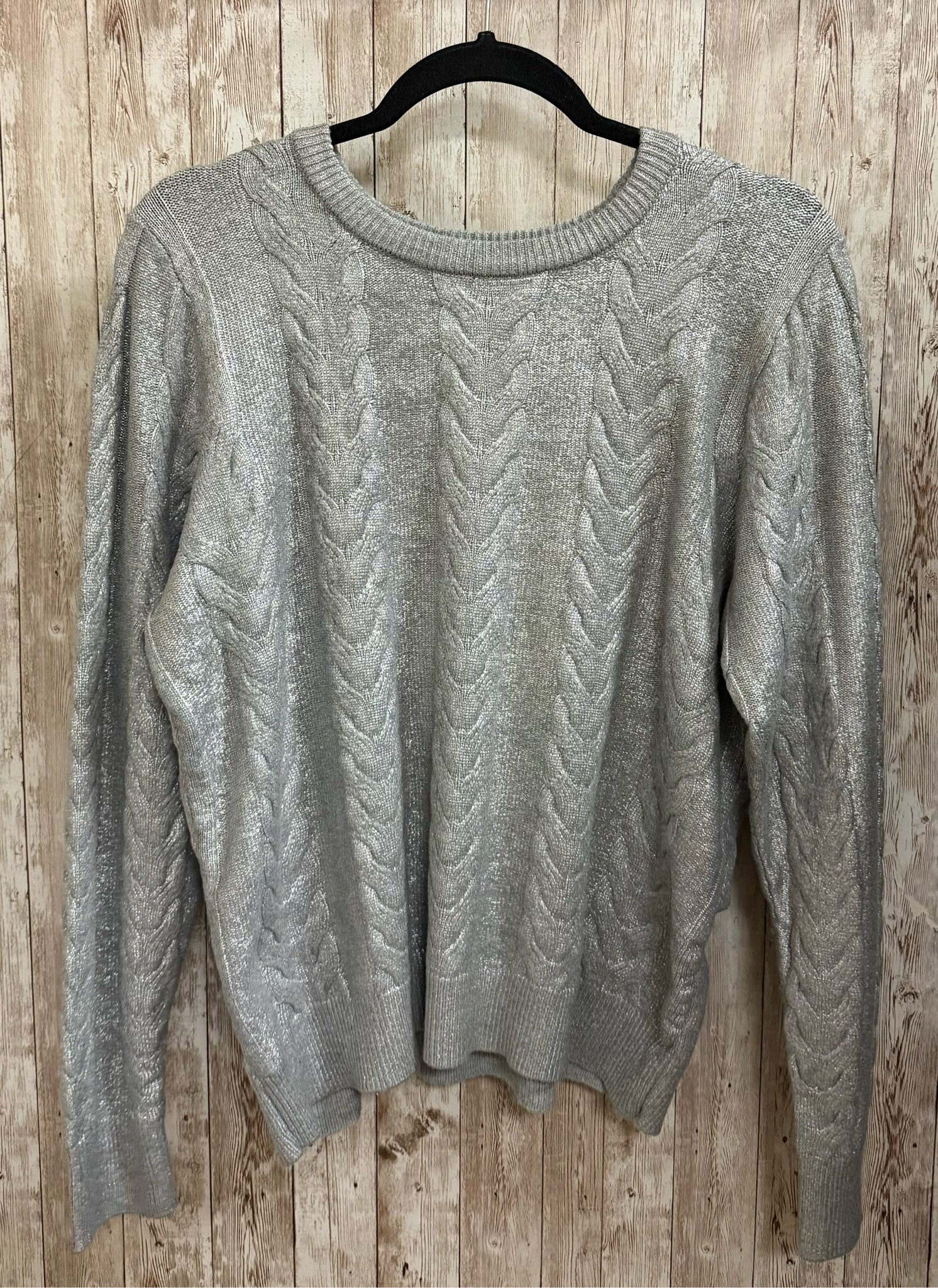 Size L CROWN & IVY Silver Sweater