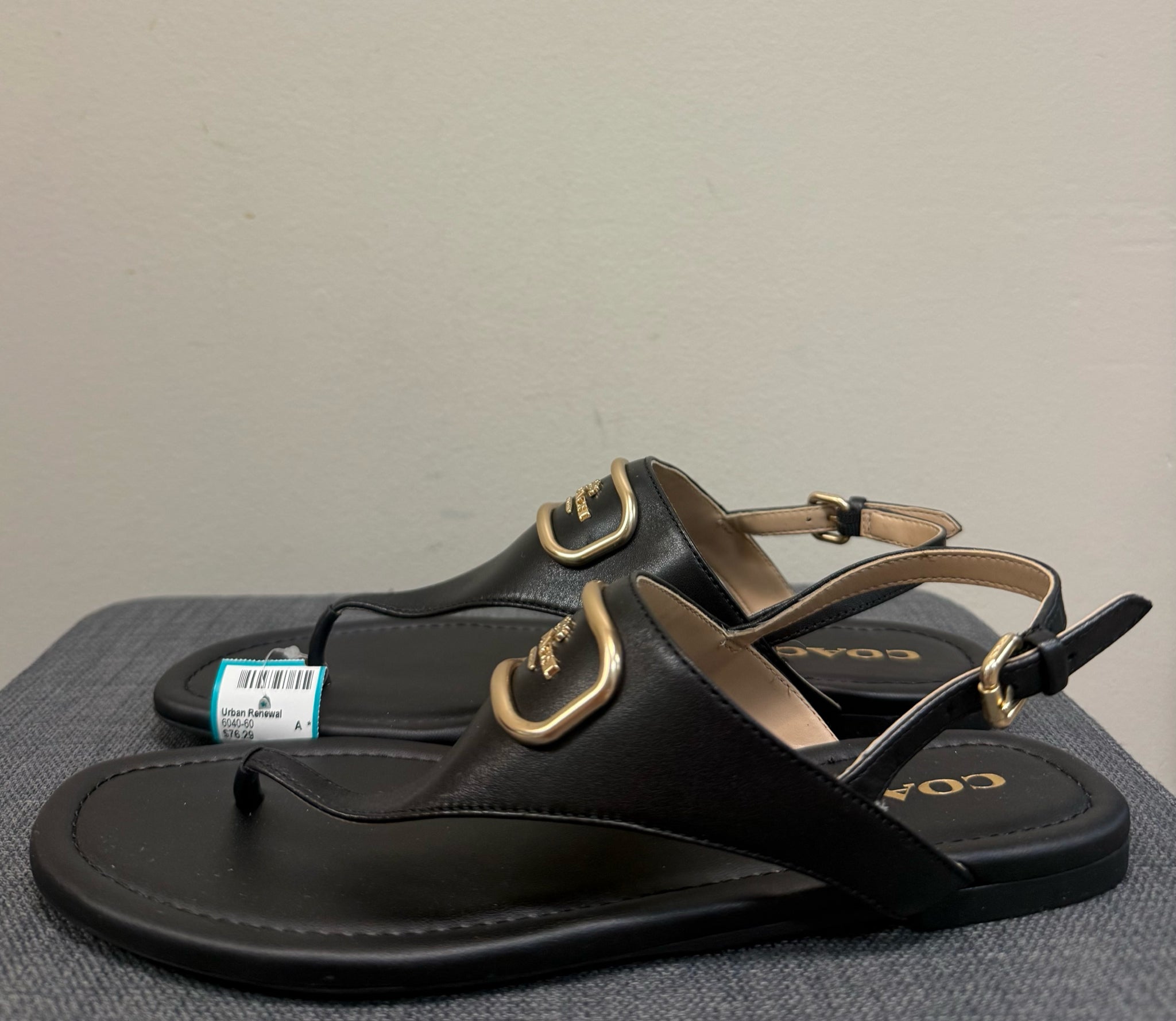 7 COACH Black Sandals