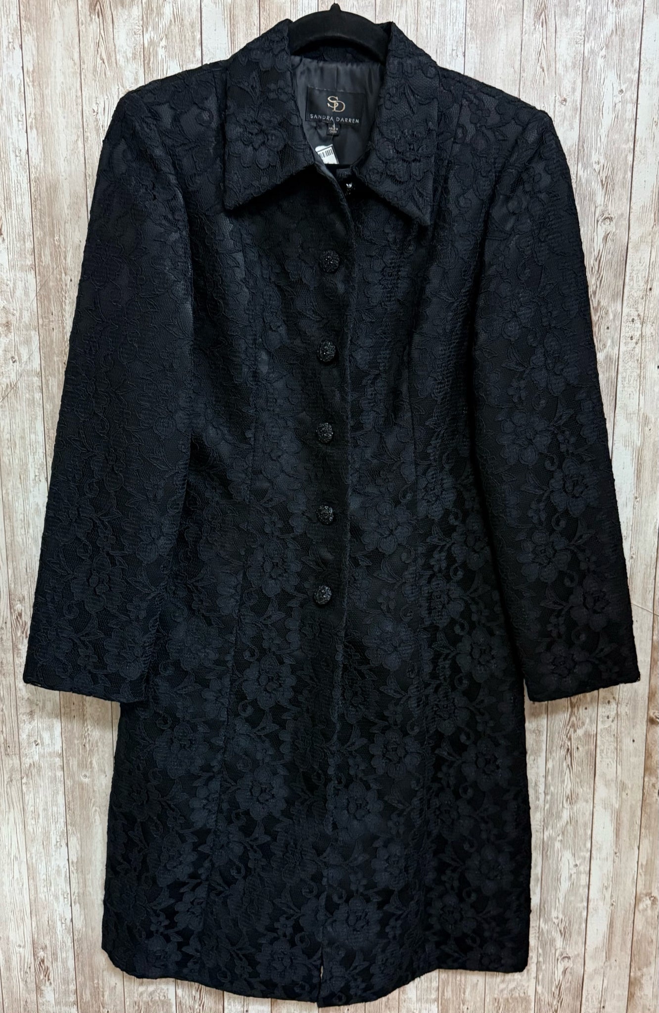 SANDRA DARREN Black Lace Coat
