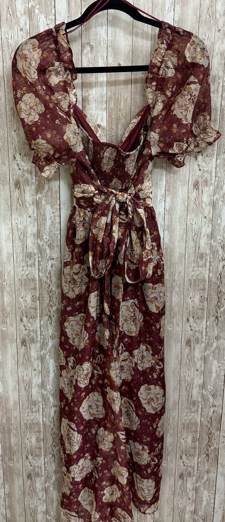 Size L BLU PEPPER BURGUNDY FLORAL Dress