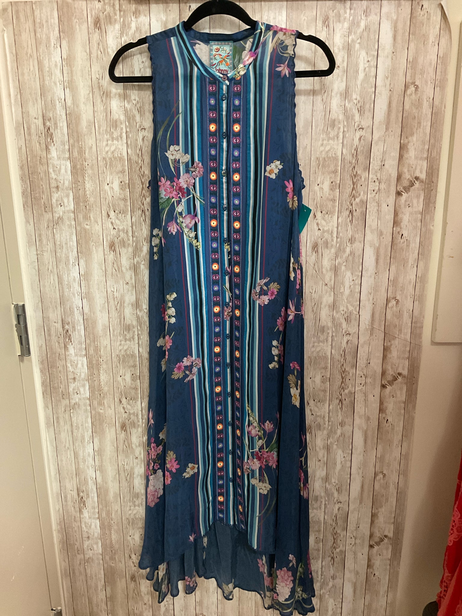 Size M JOHNNY WAS BLUE FLORAL 2 PC Dress