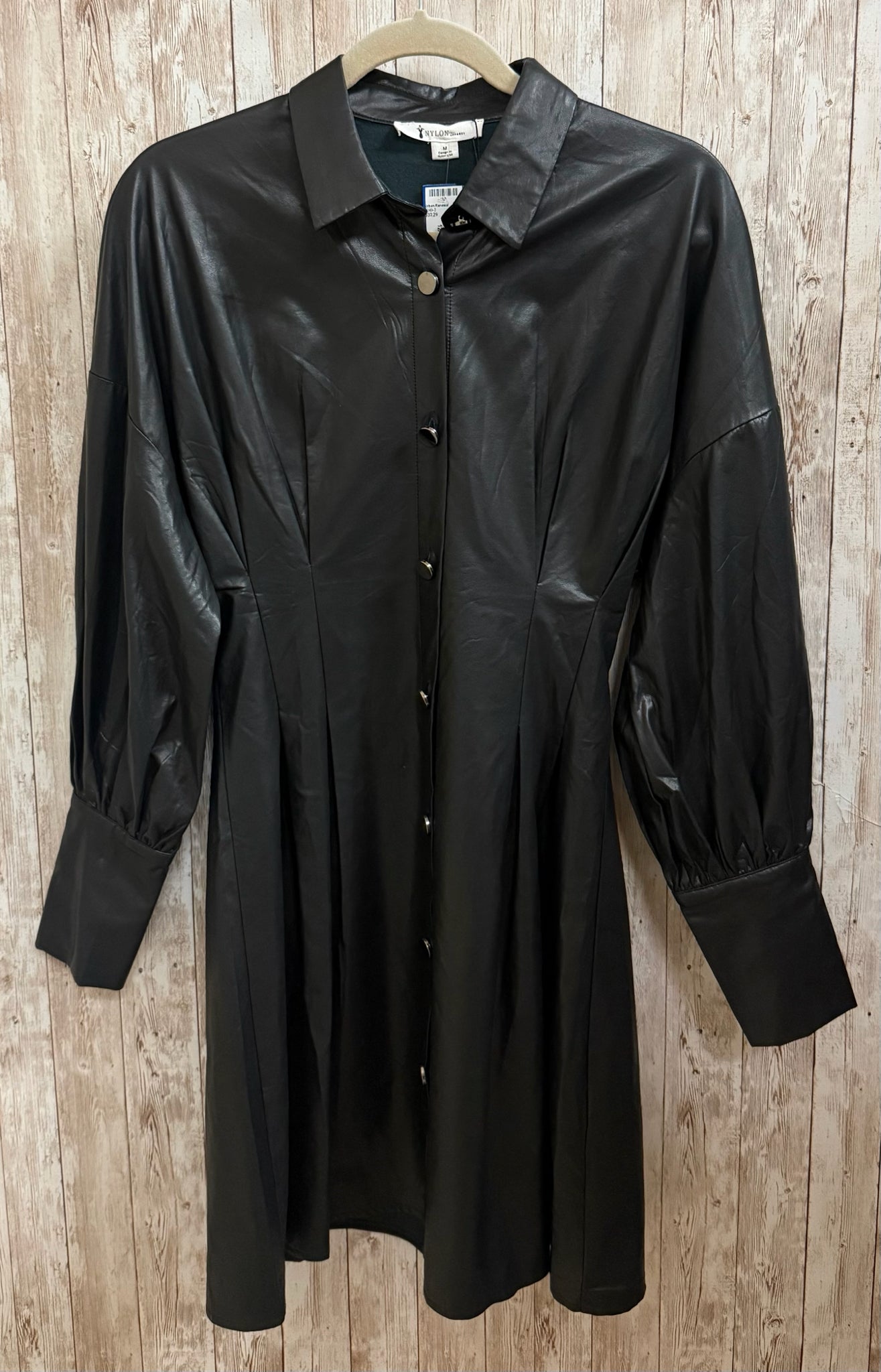 Size M NYLON BLACK FAUX LEATHER Dress