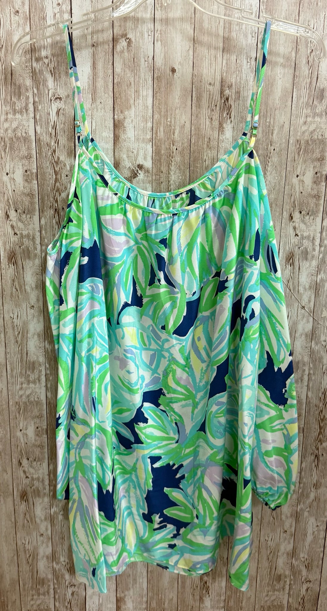 LILLY PULITZER GREEN AND BLUE PRINT Women Size M Tunic