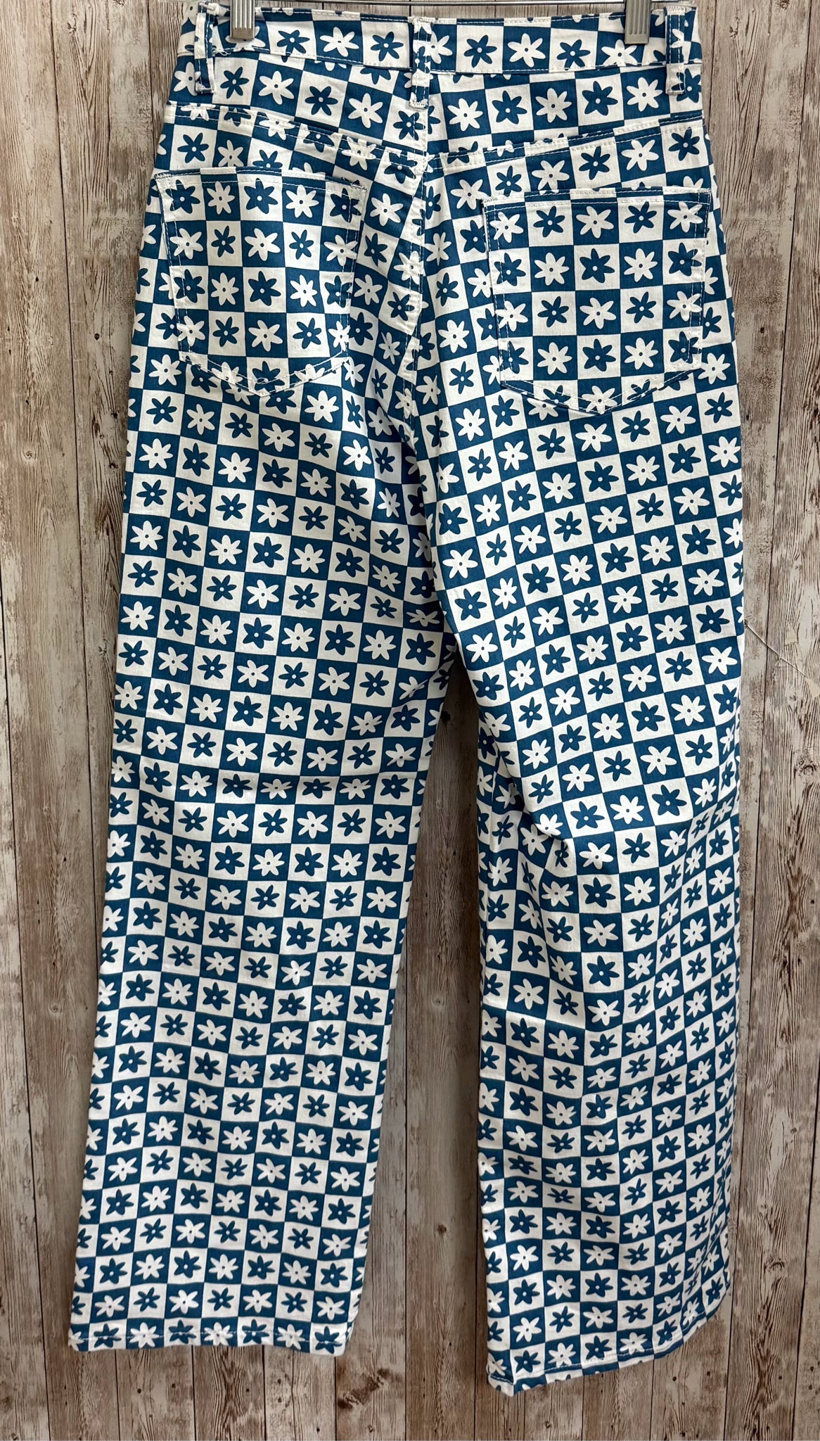Size S BAEVELY BLUE AND WHITE FLORAL Pants