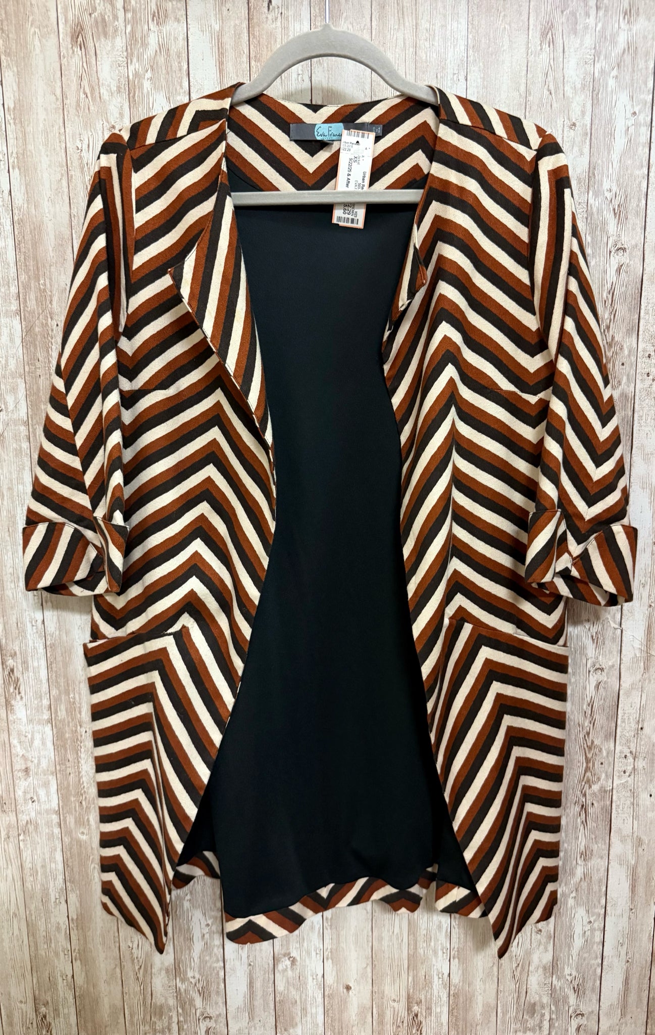 Size XS EVA FRANCO BROWN STRIPE Jacket