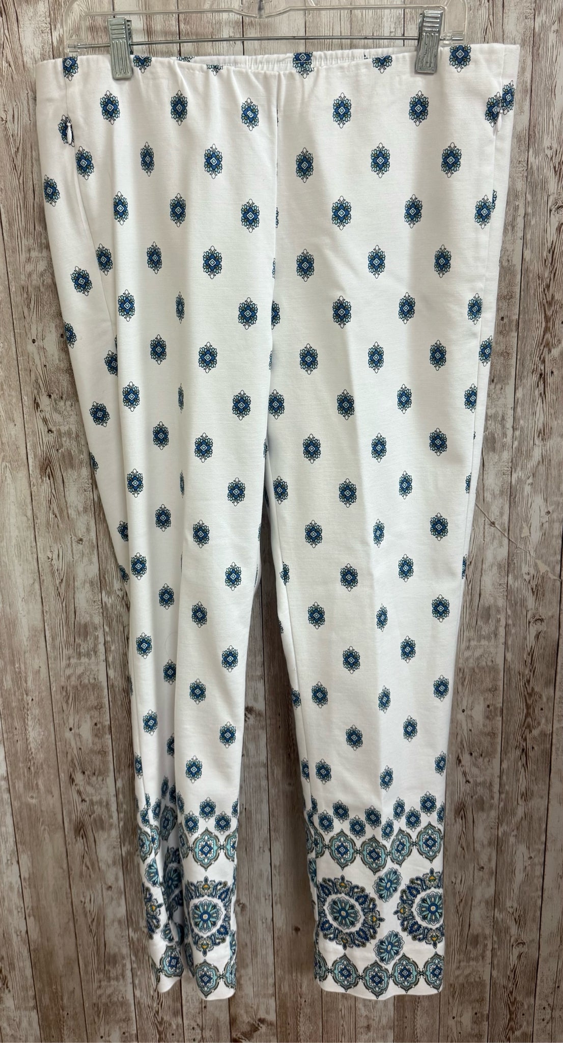 Size 12 J.JILL White Print Pants