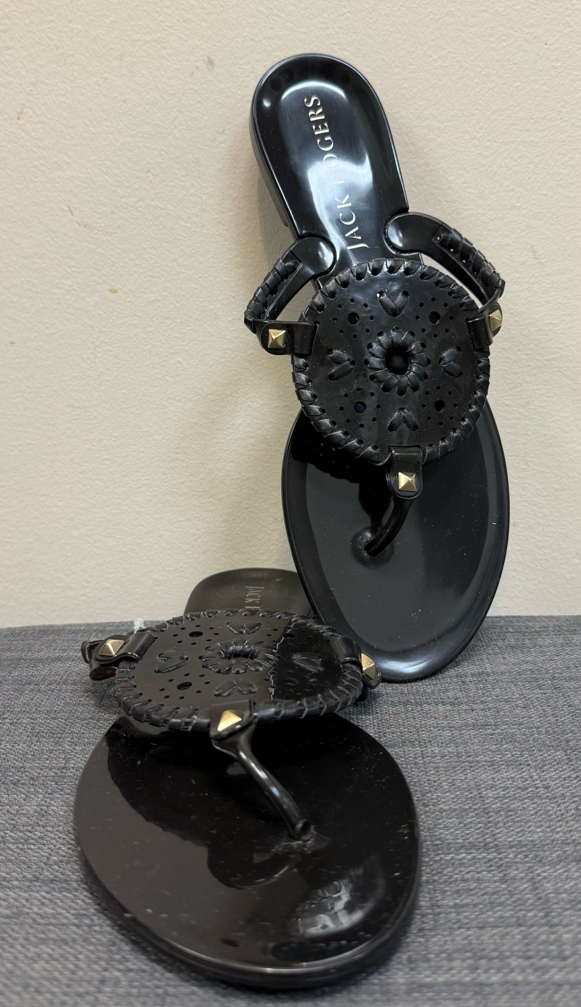 9 JACK ROGERS Black Sandals