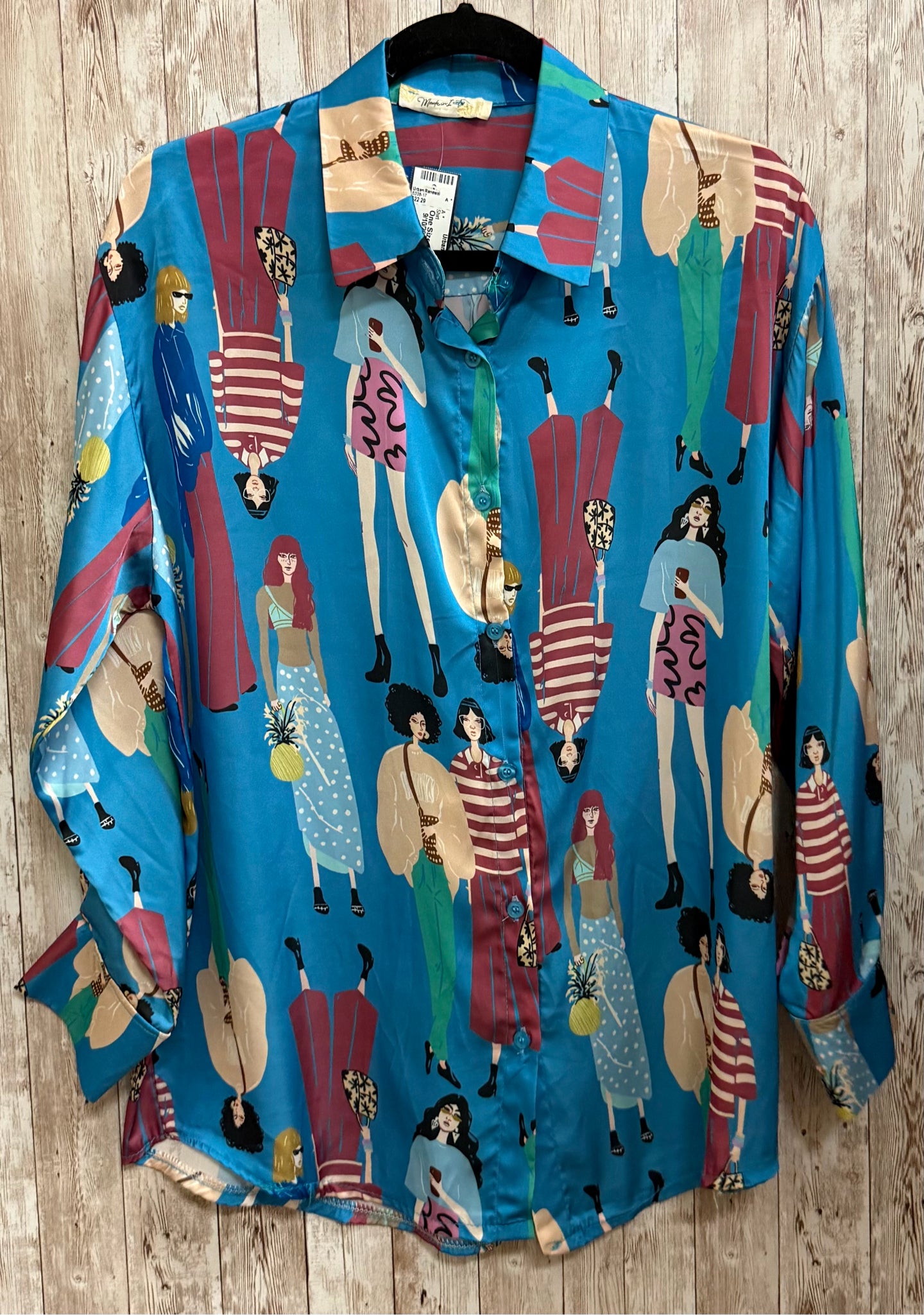 Size One Size MADE IN ITALY Blue Print Shirt