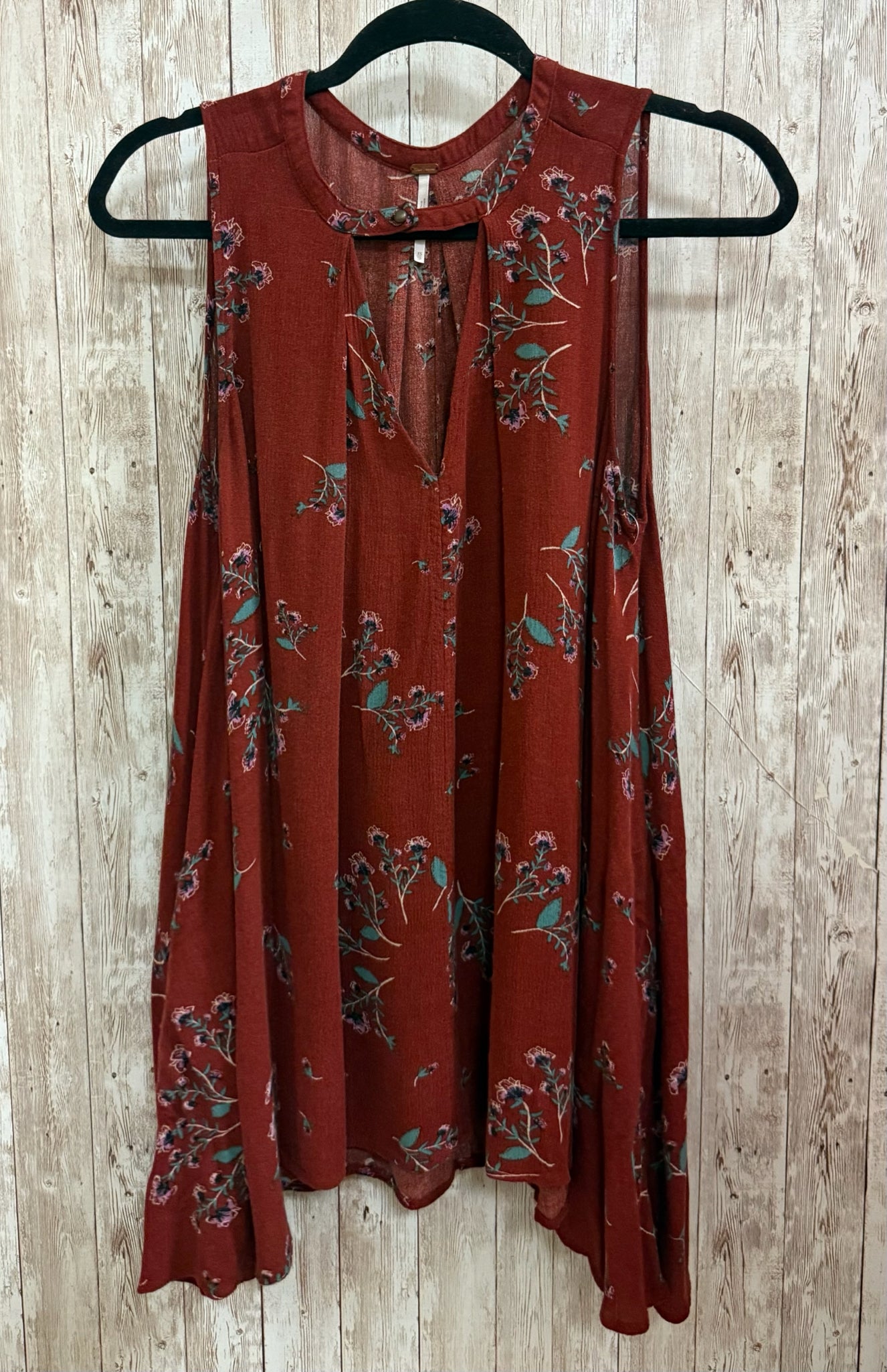 Size XS FREE PEOPLE BURGUNDY PRINT Top