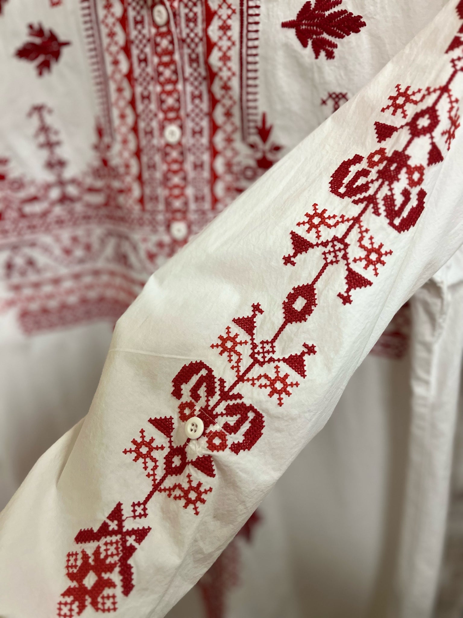 JOHNNY WAS WHITE AND RED Women Size S Tunic