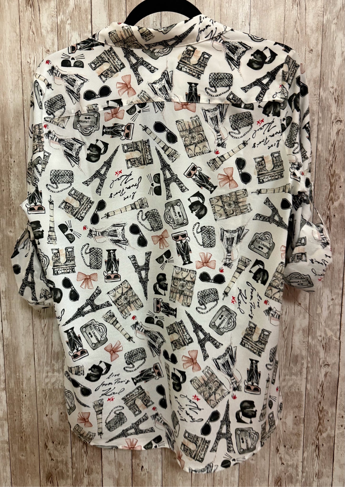 Size M KARL LAGERFELD White Print Top