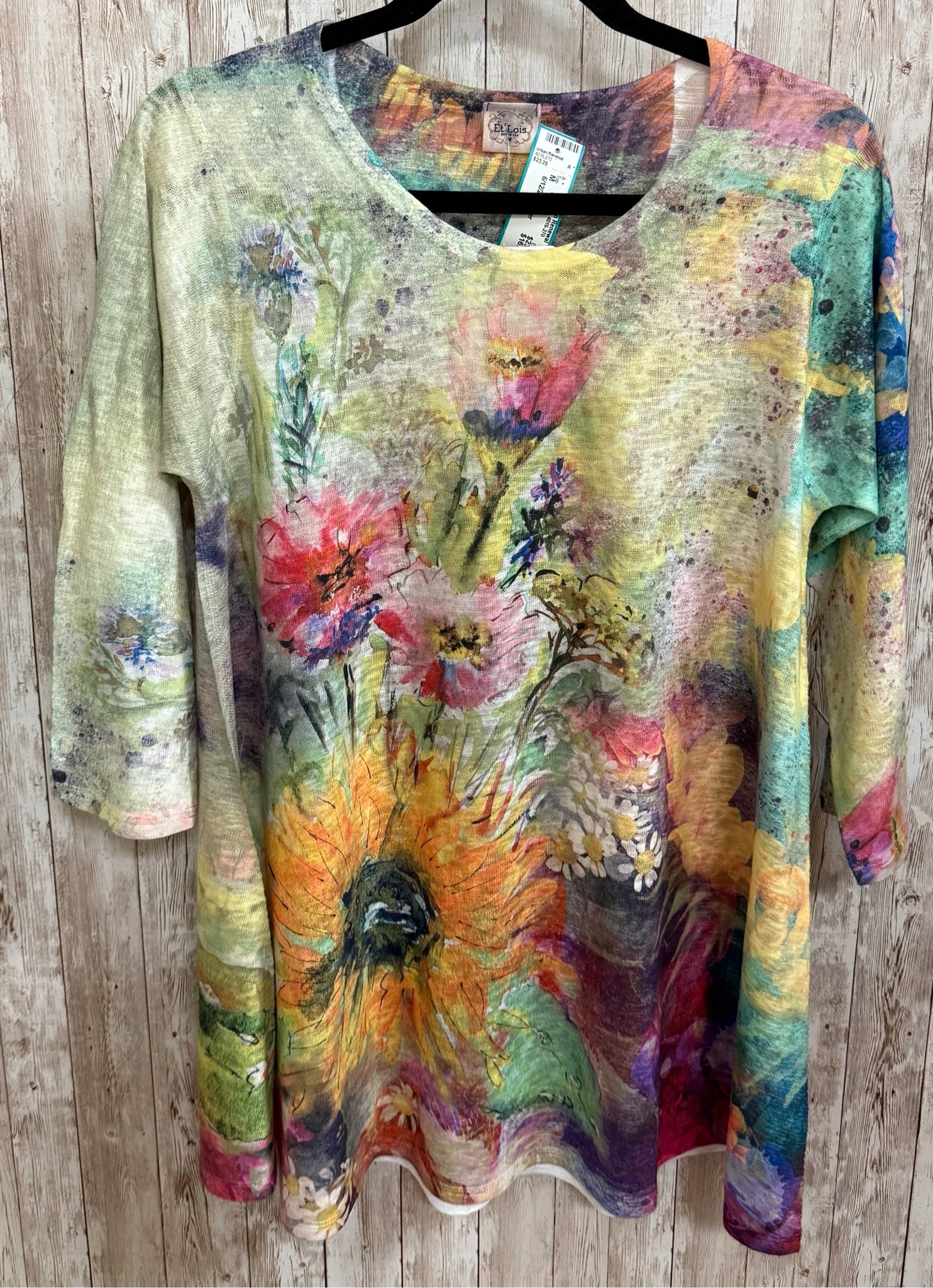 Size M ET LOIS MULTICOLOR FLORAL Top