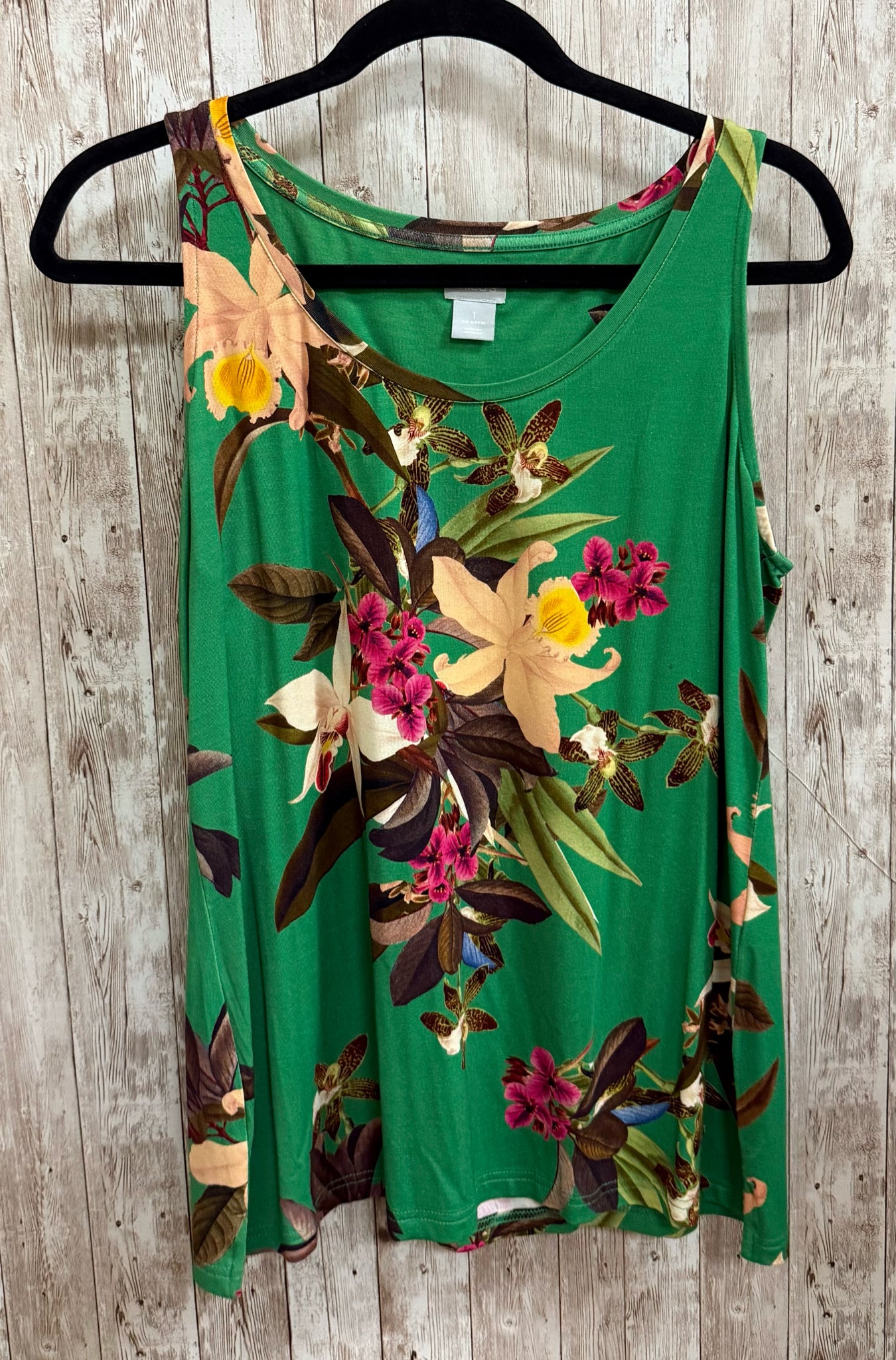 Size M CHICO'S GREEN FLORAL 2 PC SET