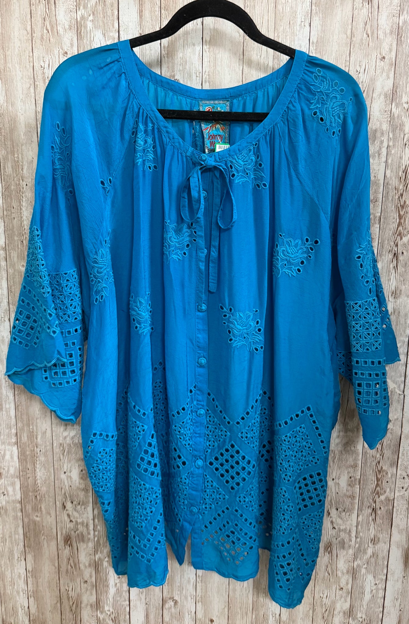 Size 2X JOHNNY WAS Turquoise Top