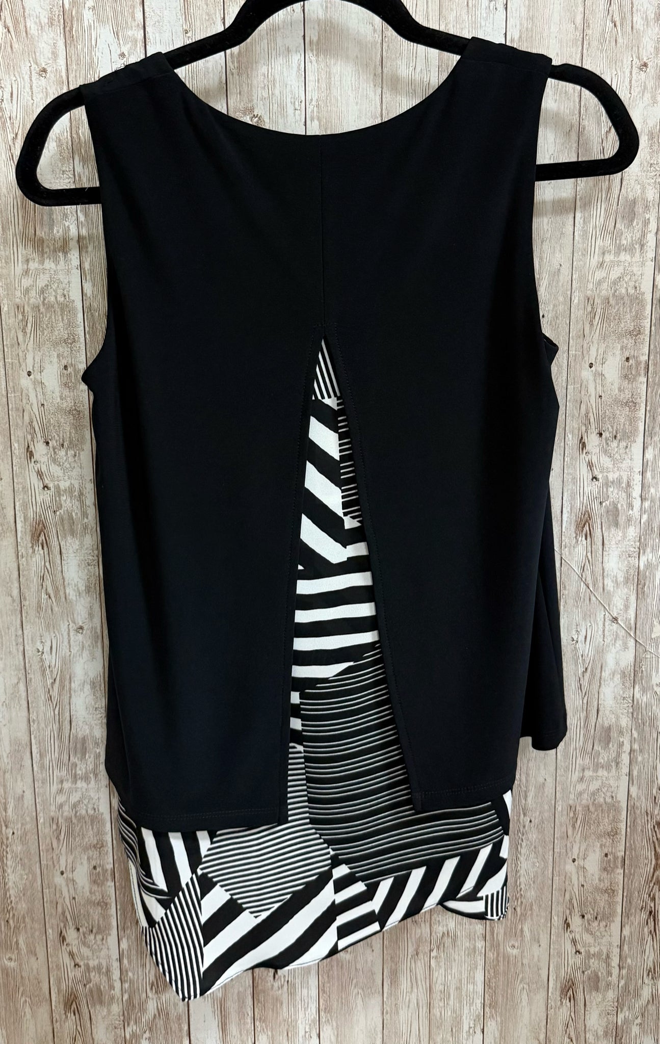 Size 4 JOSEPH RIBKOFF Black Print Top