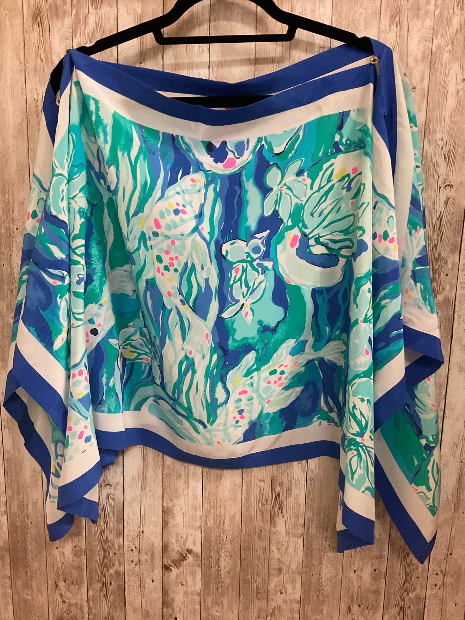 Size One Size LILLY PULITZER Blue Print Poncho