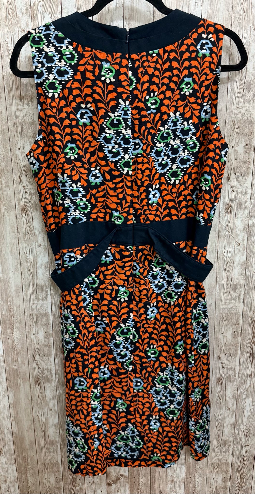 Size 12 TORY BURCH ORANGE AND NAVY PRINT Dress