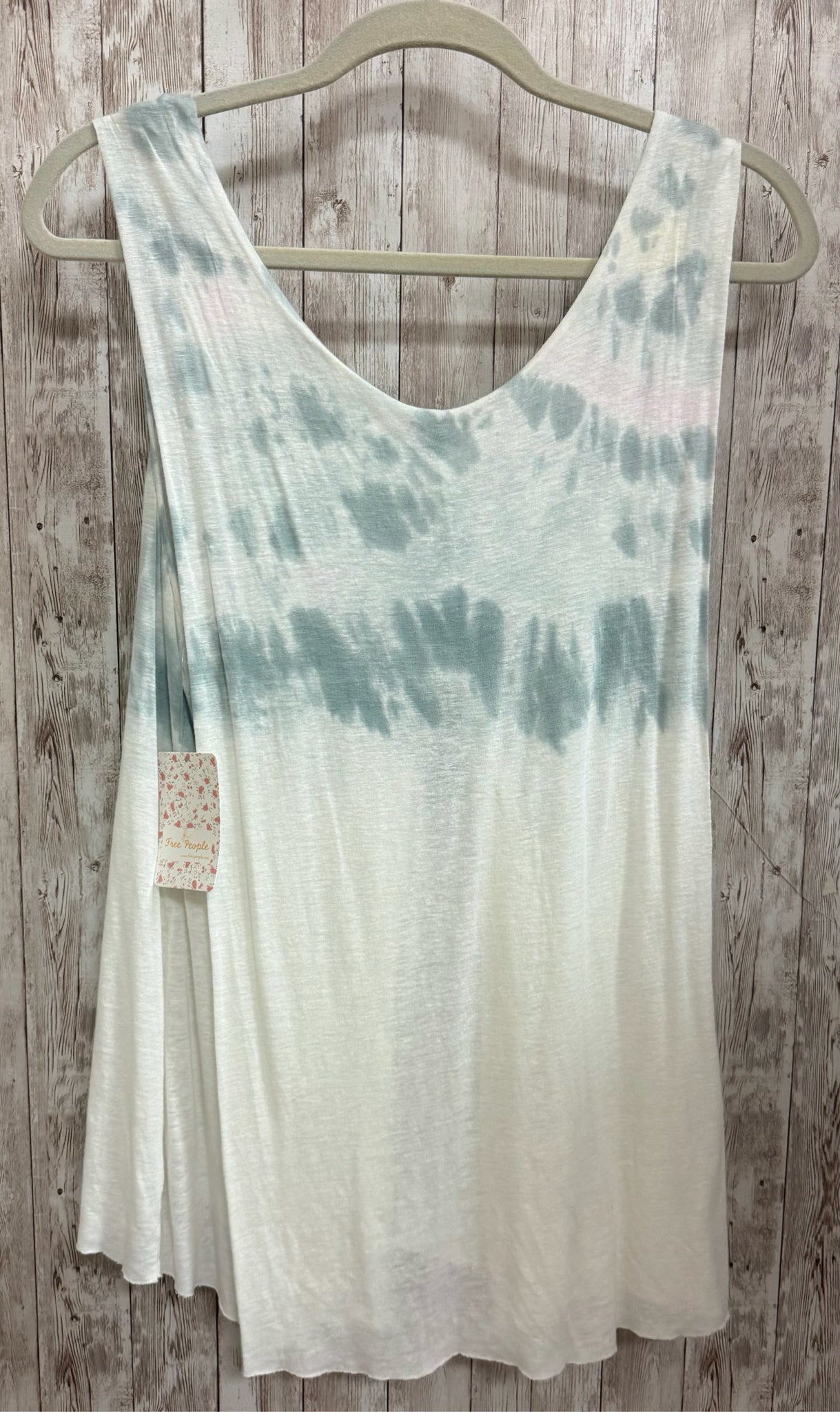 Size S FREE PEOPLE WHITE AND TEAL Top