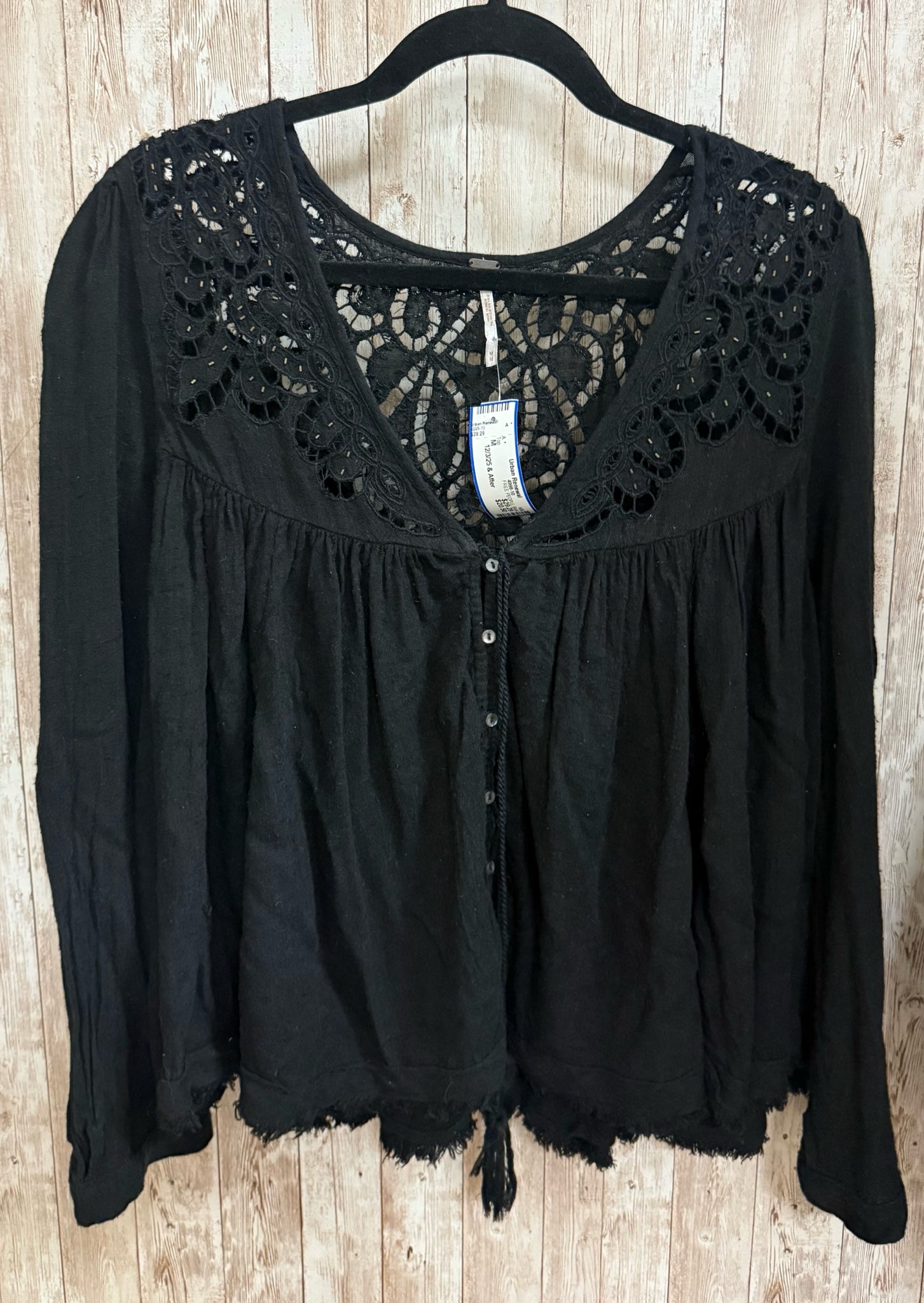 FREE PEOPLE Size M Black Top
