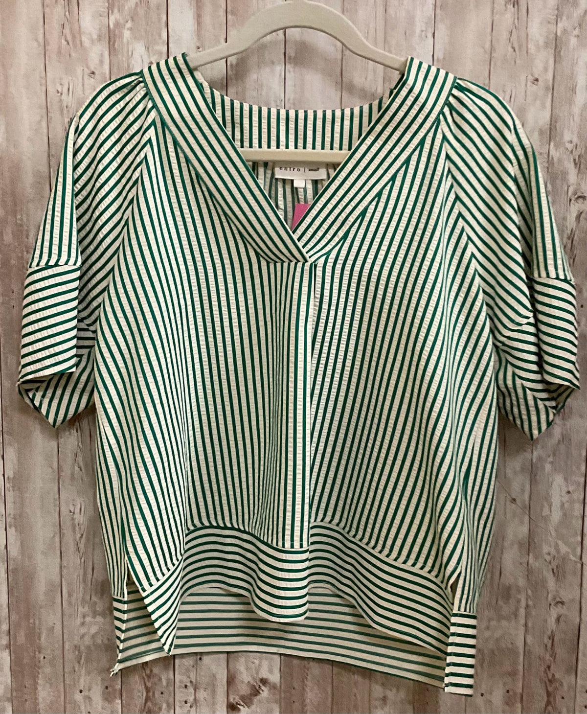 Size S ENTRO GREEN STRIPE Top