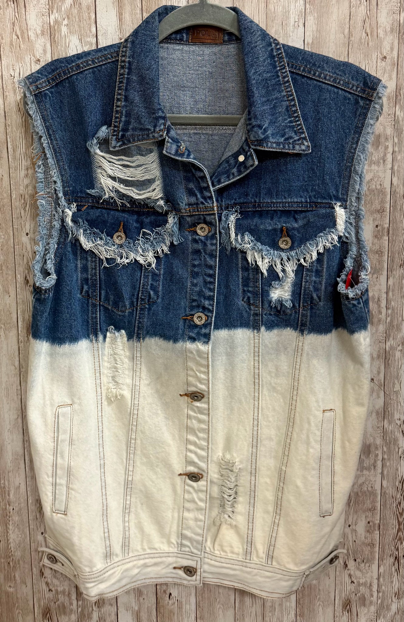 Size M POL BLUE AND CREAM Vest