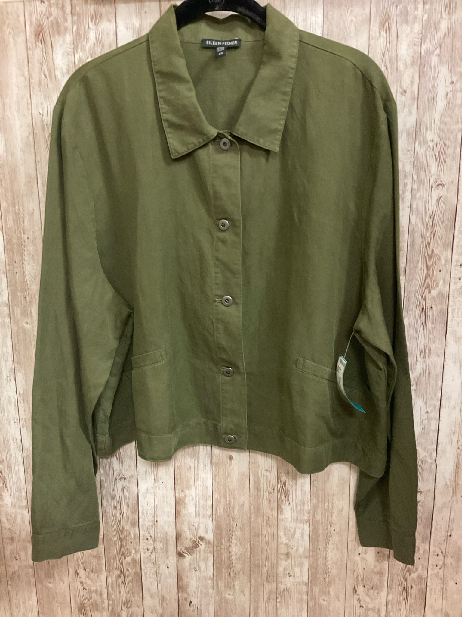 Size L EILEEN FISHER Olive Jacket