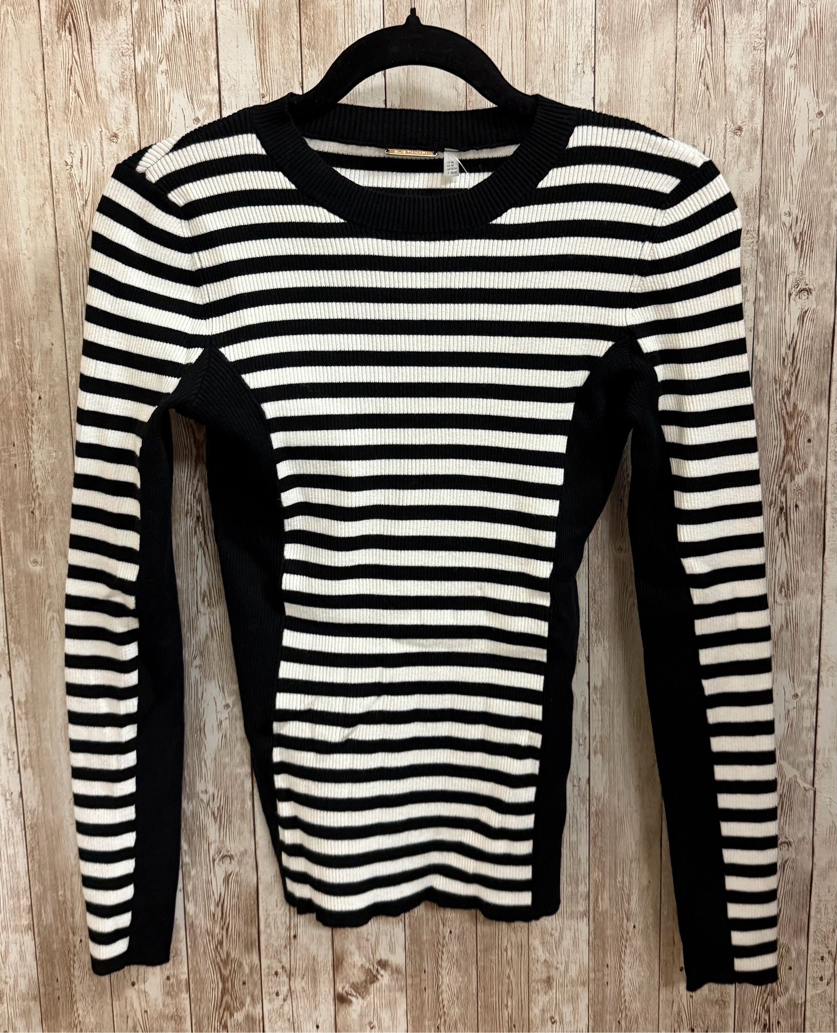 ELIE TAHARI Size M BLACK AND WHITE Top