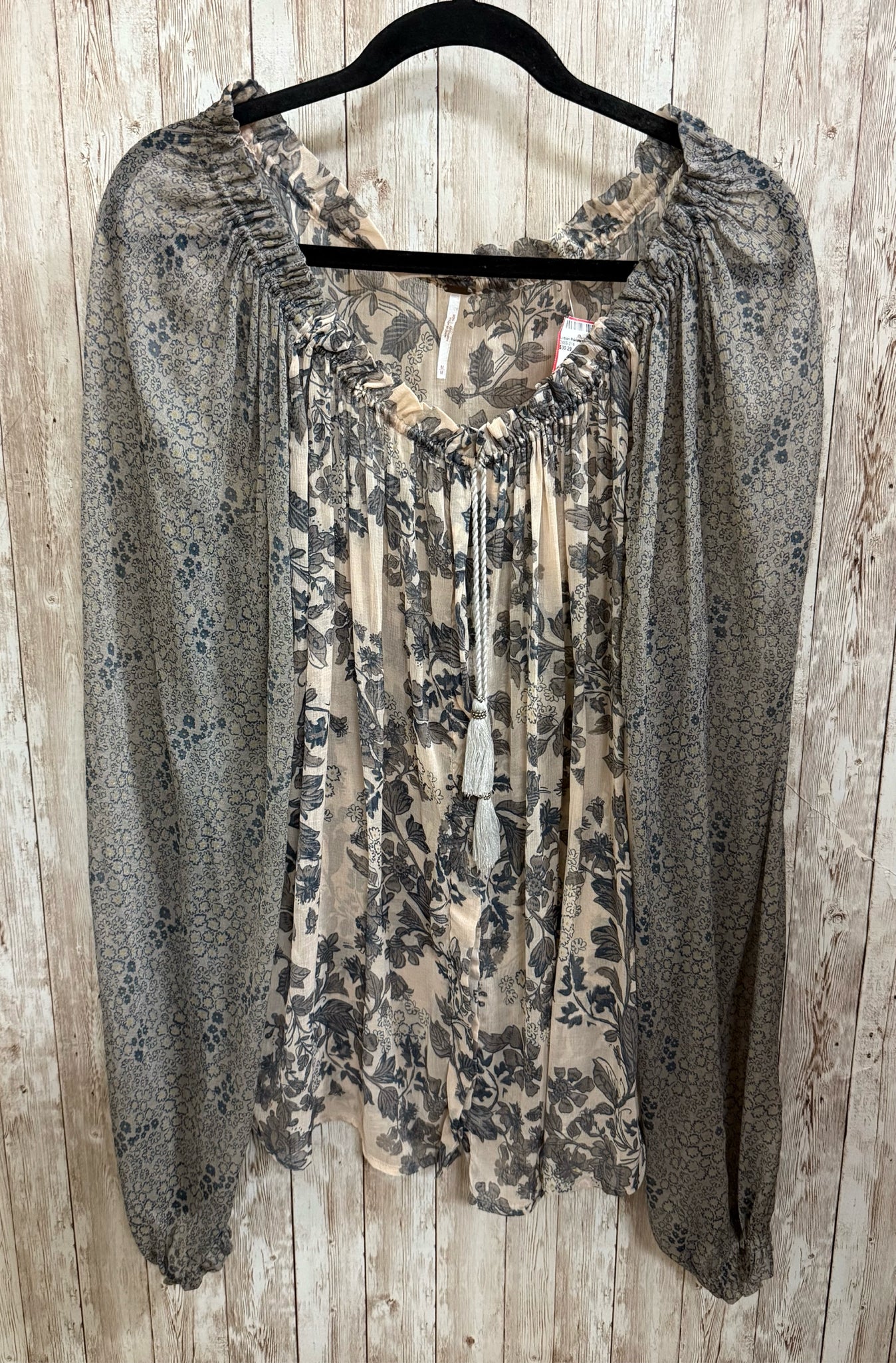 FREE PEOPLE Taupe Print Women Size M Tunic