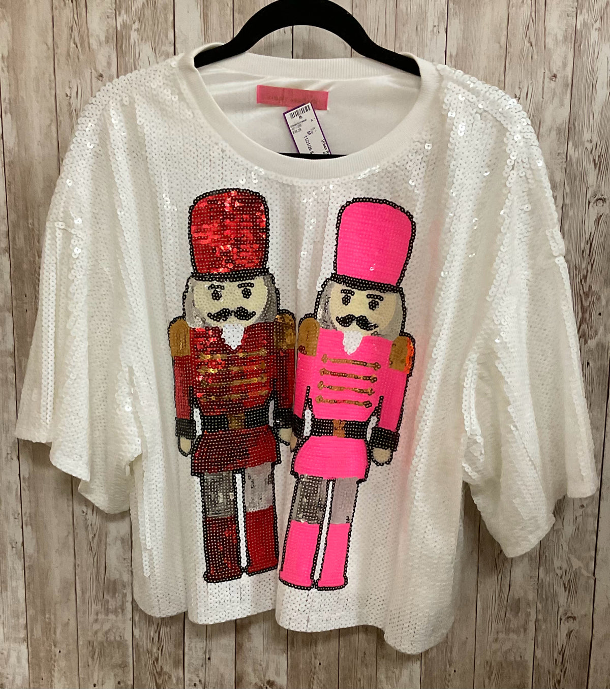 Size M SIMPLY SOUTHERN WHITE AND PINK Top