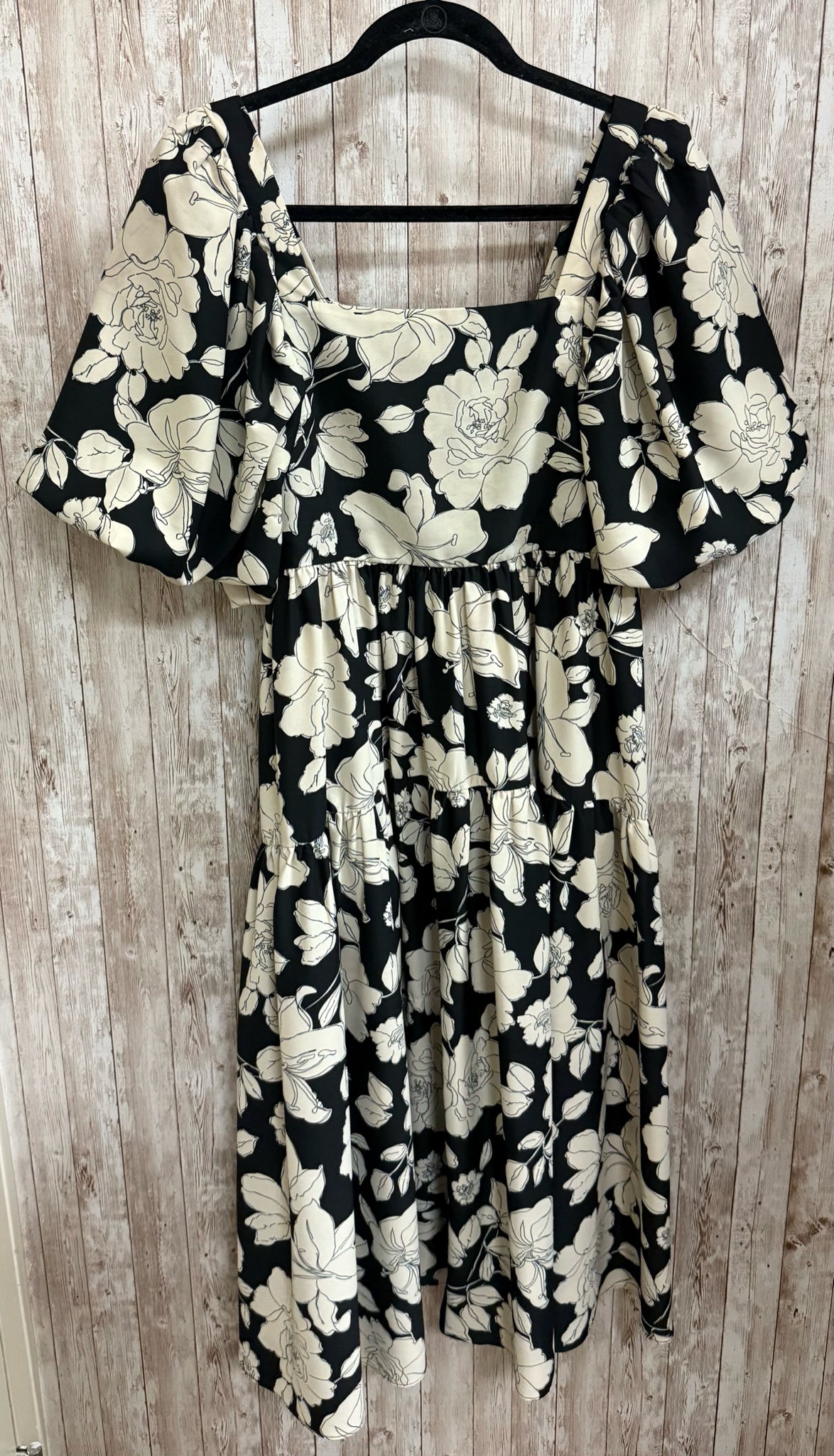 Size M ENTRO Black and Cream Dress