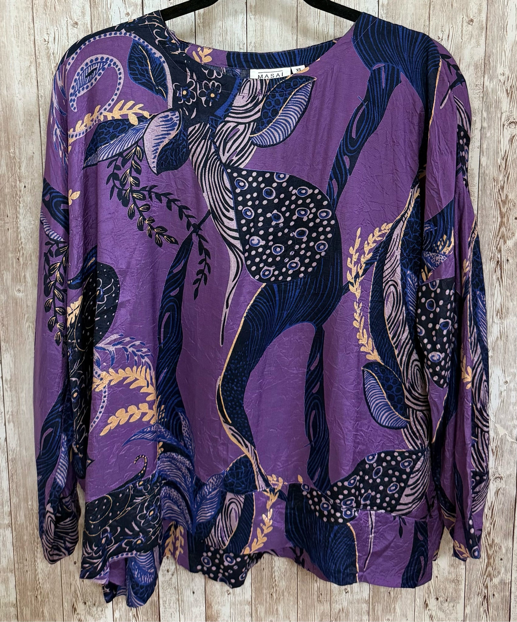 Size XS MASAI Purple Print Top