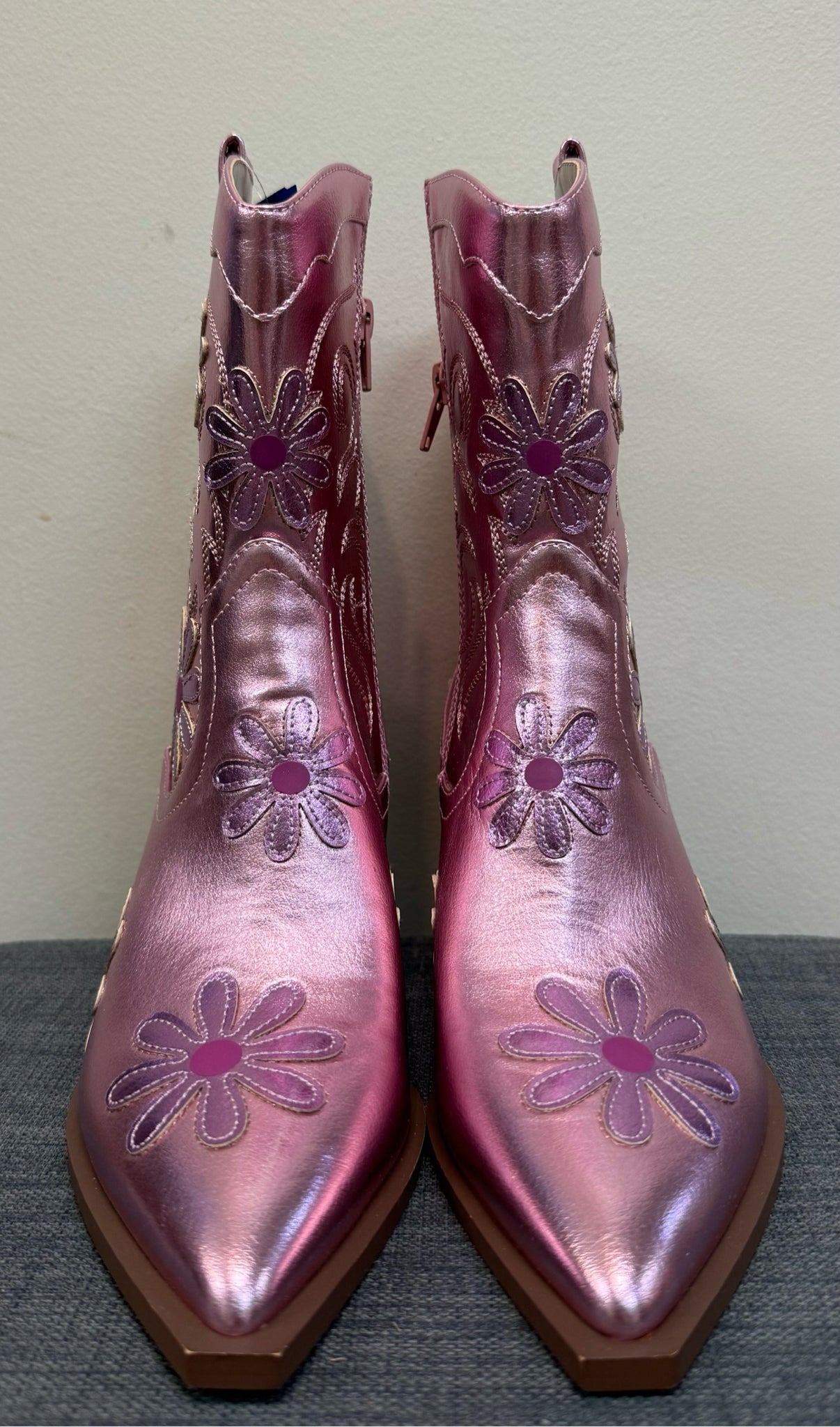 7 BETSEY JOHNSON PINK FLORAL Boots