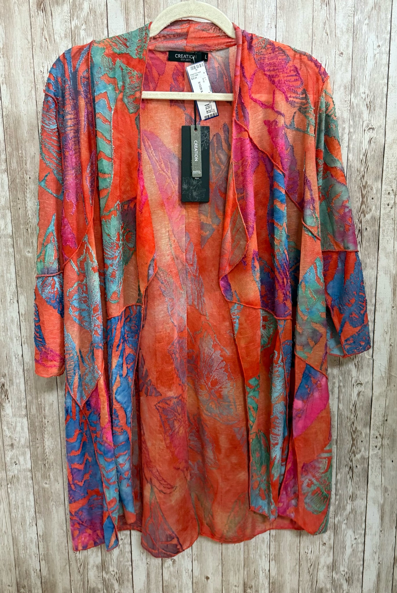 CREATION ORANGE AND BLUE FLANNEL Wrap