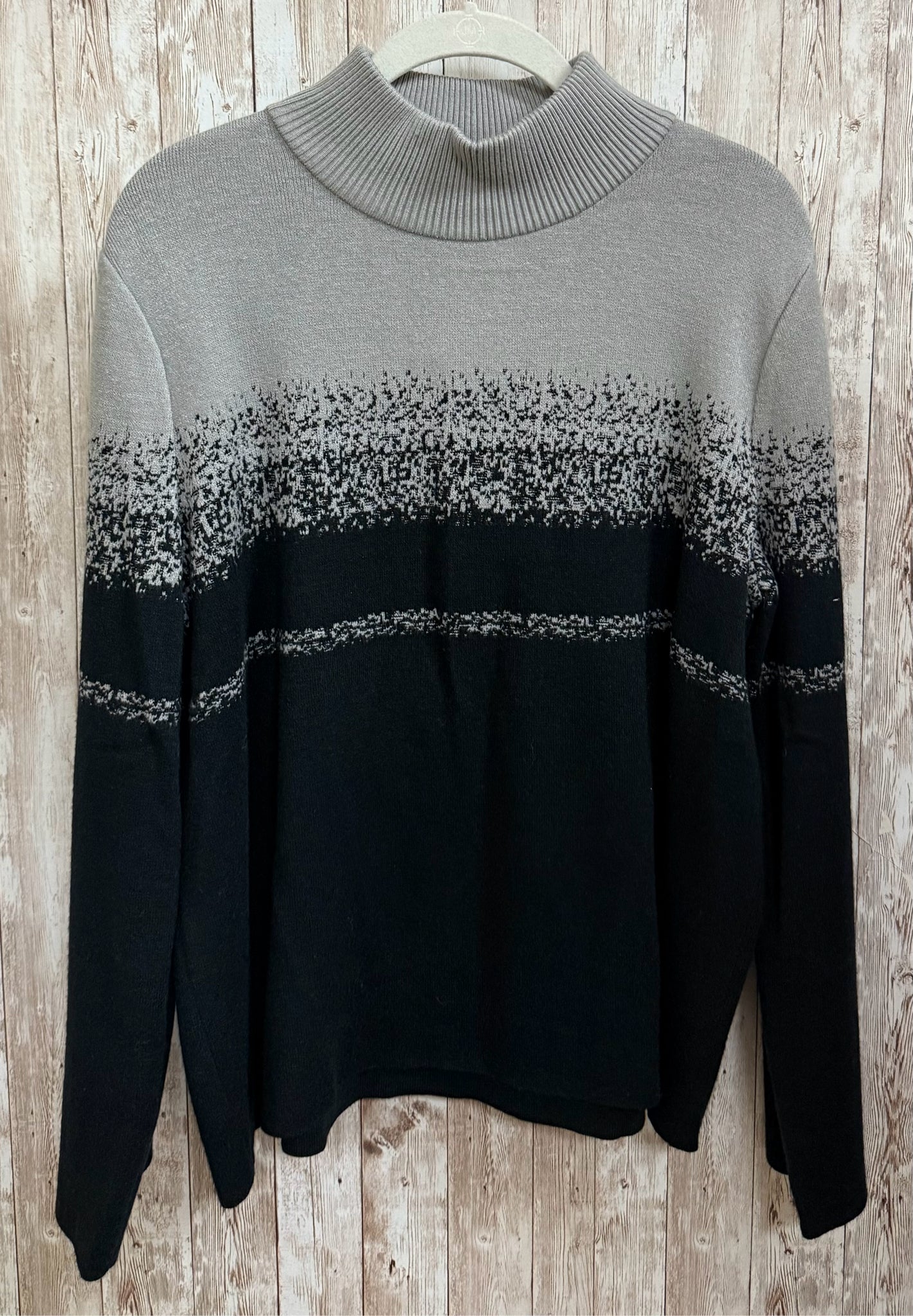 Size XL MING WANG BLACK AND GRAY Sweater