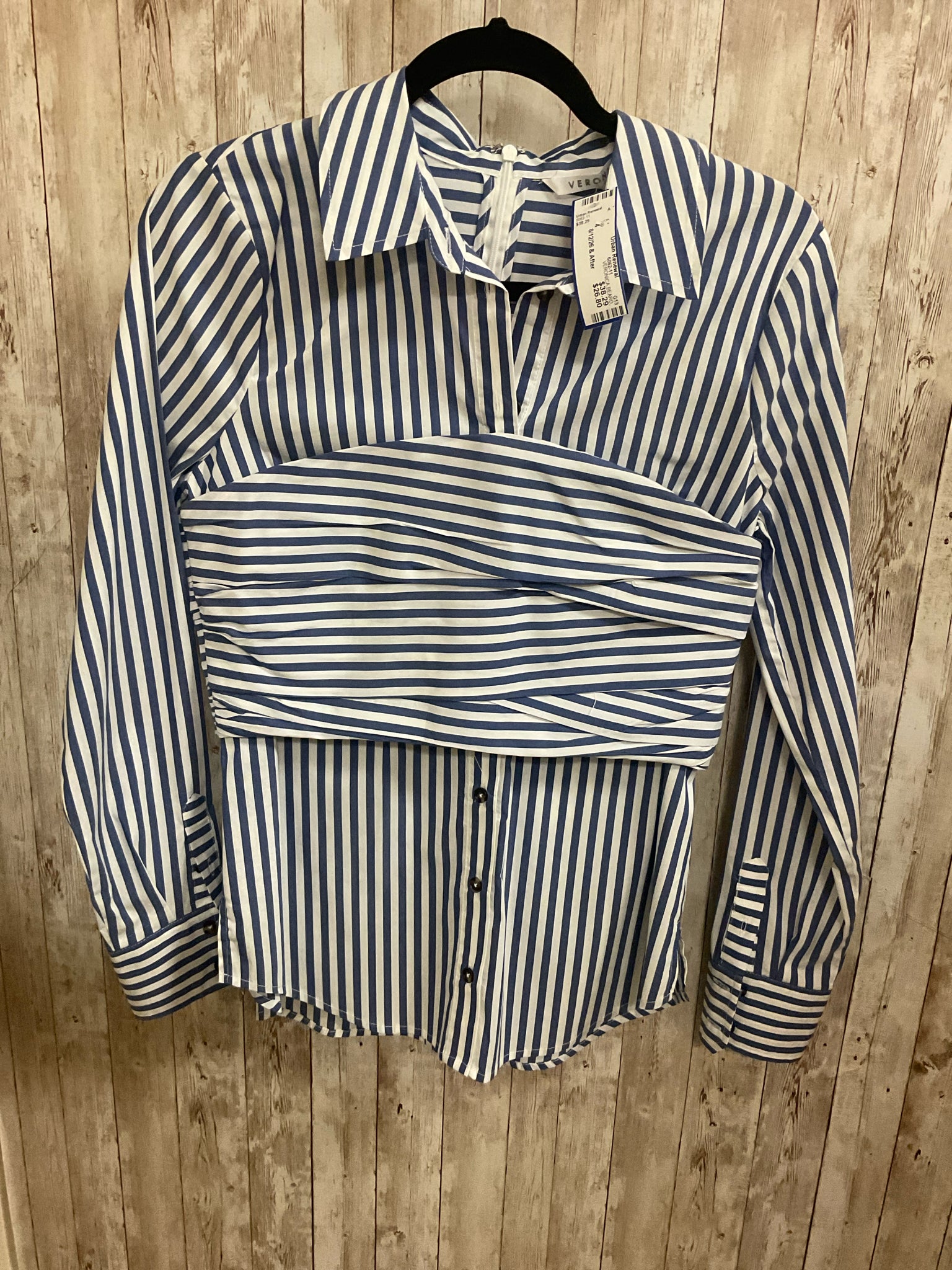 Size 4 VERONICA BEARD BLUE AND WHITE STRIPE Top