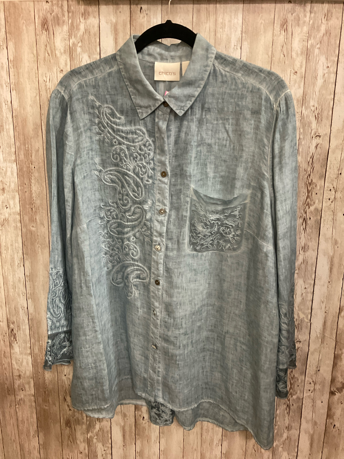 Size L CHICO'S Blue Top