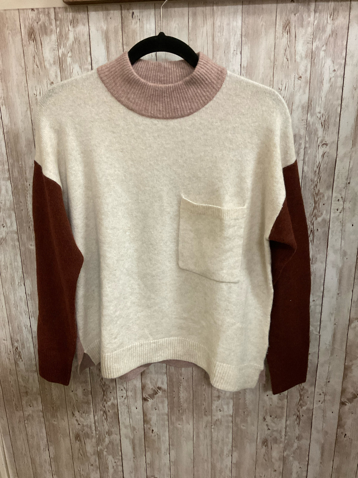 Size S MADEWELL BEIGE AND BROWN PLAID Sweater